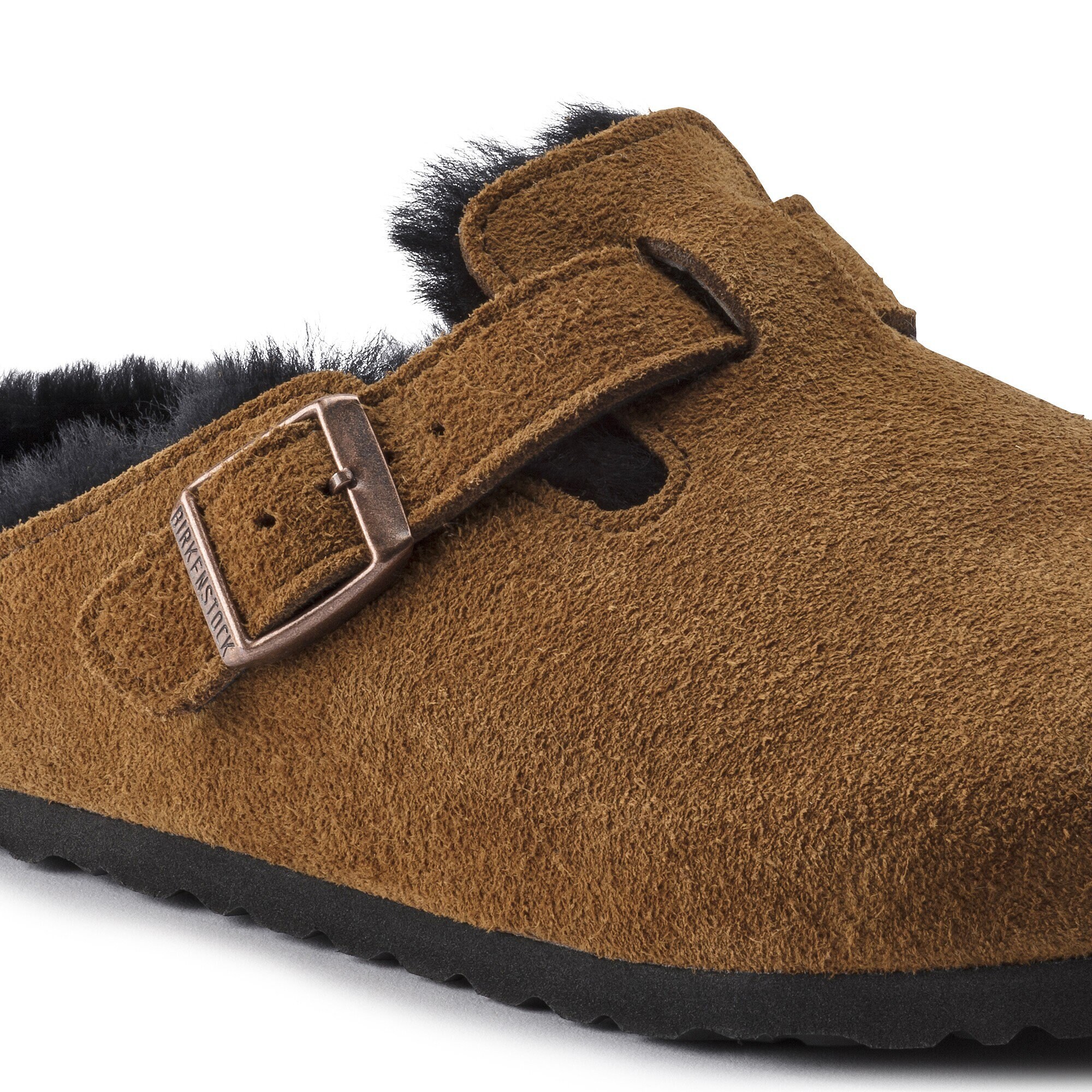 Birkenstock Limited Edition Boston mink suede/natural shearling