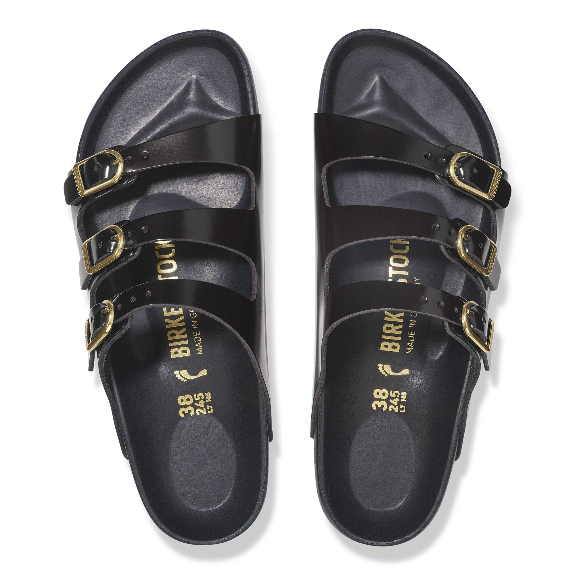 Florida Exquiste Natural Leather Patent High Shine Black