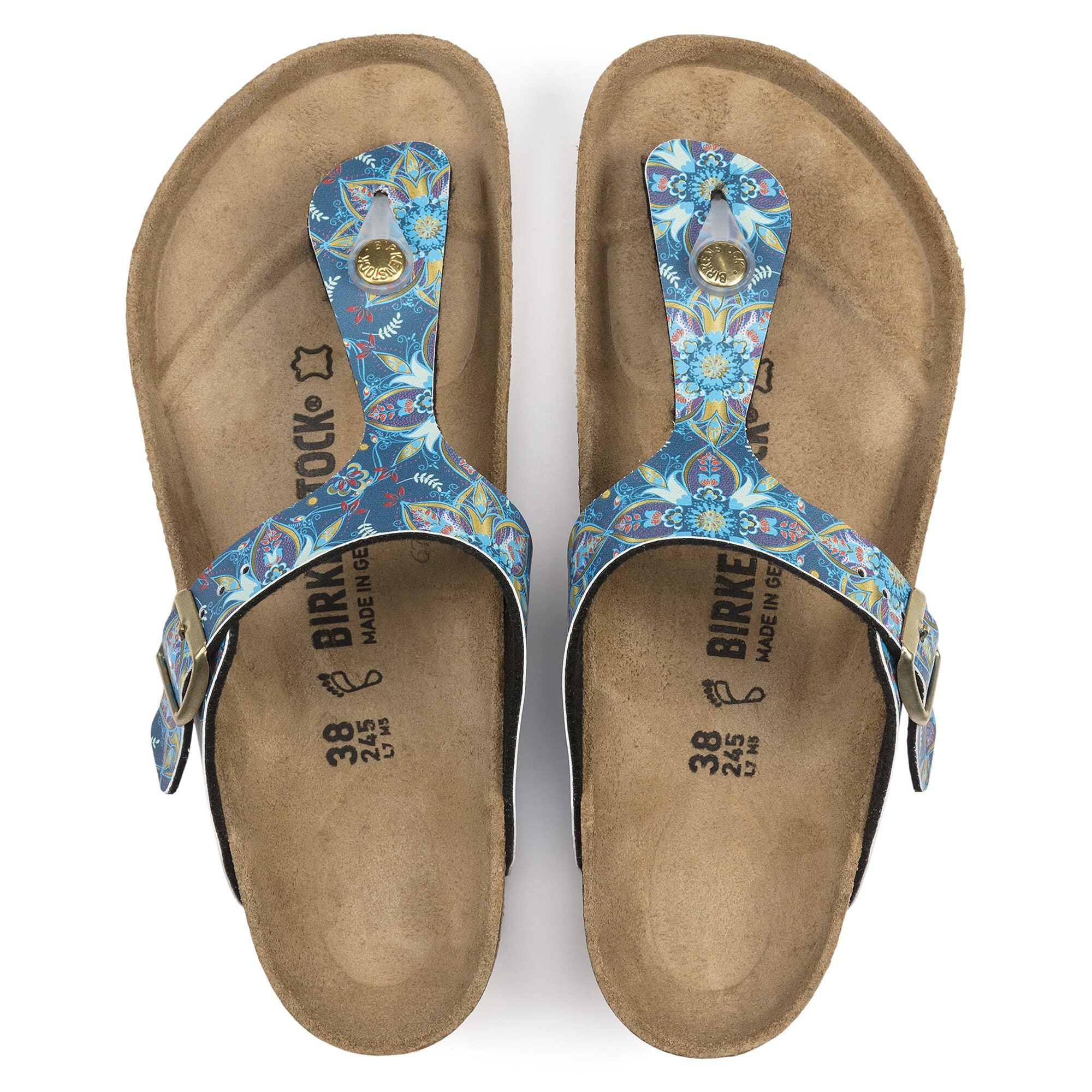 Birkenstock gizeh deals boho flowers blue