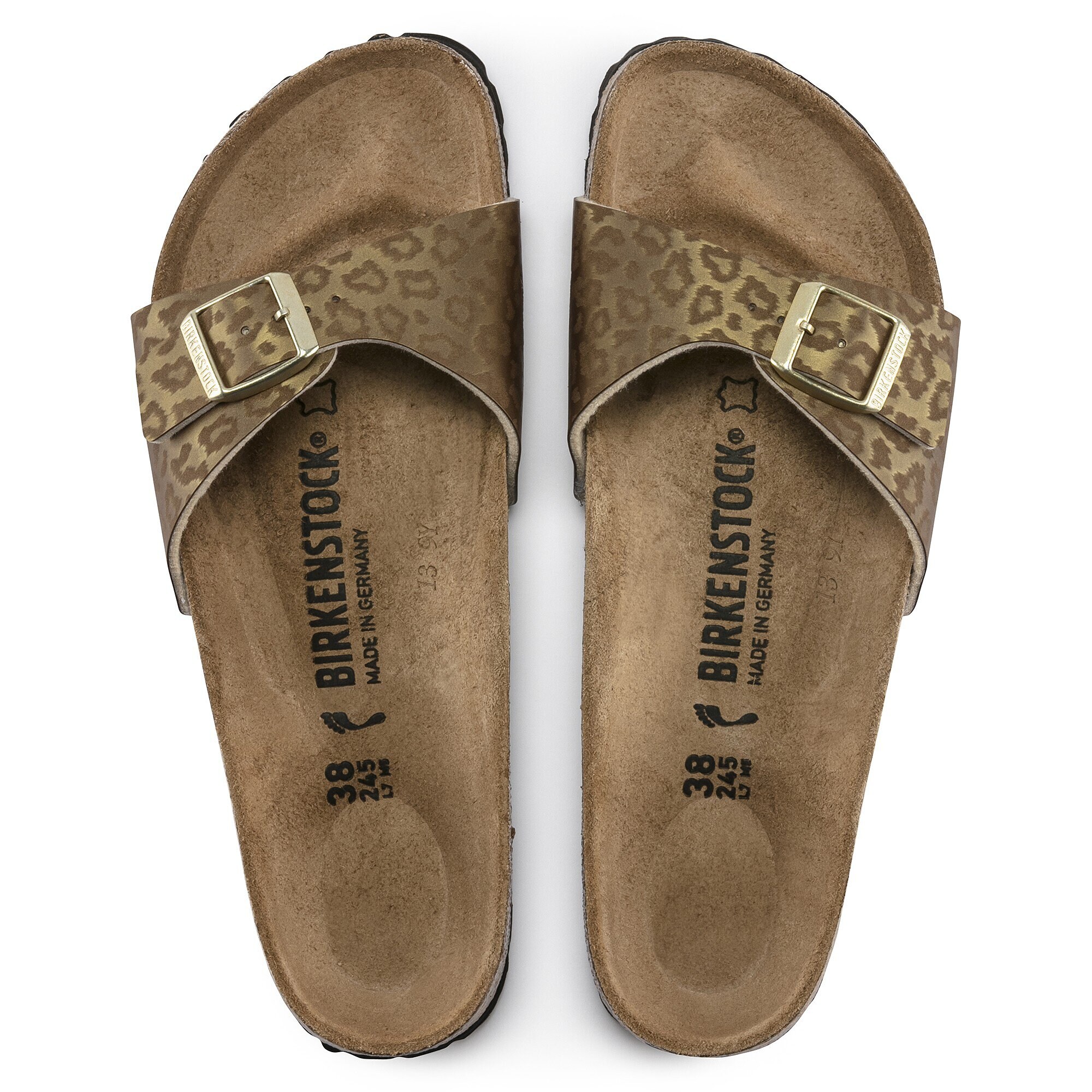 birkenstock arizona gold leopard