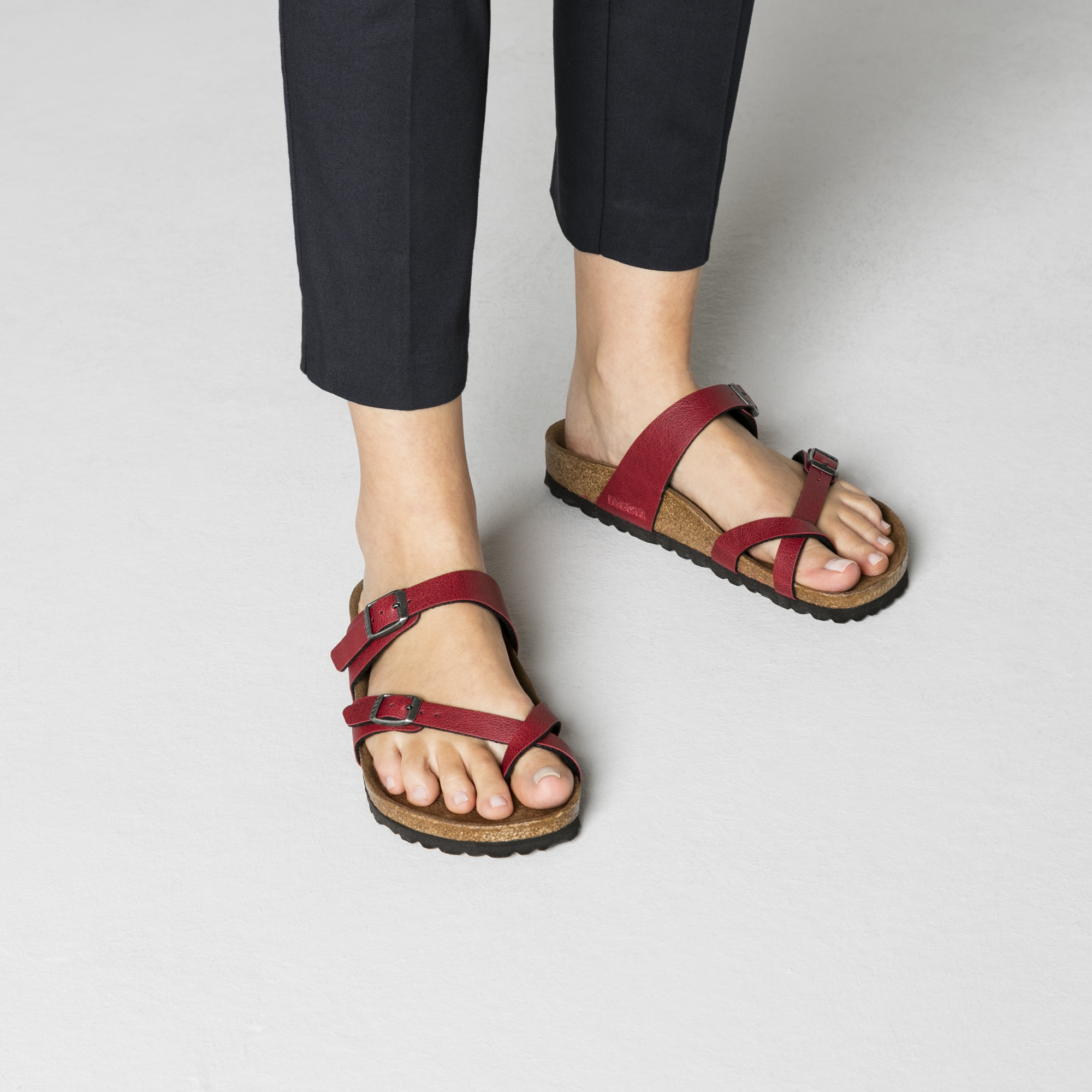 red mayari birkenstock sandals