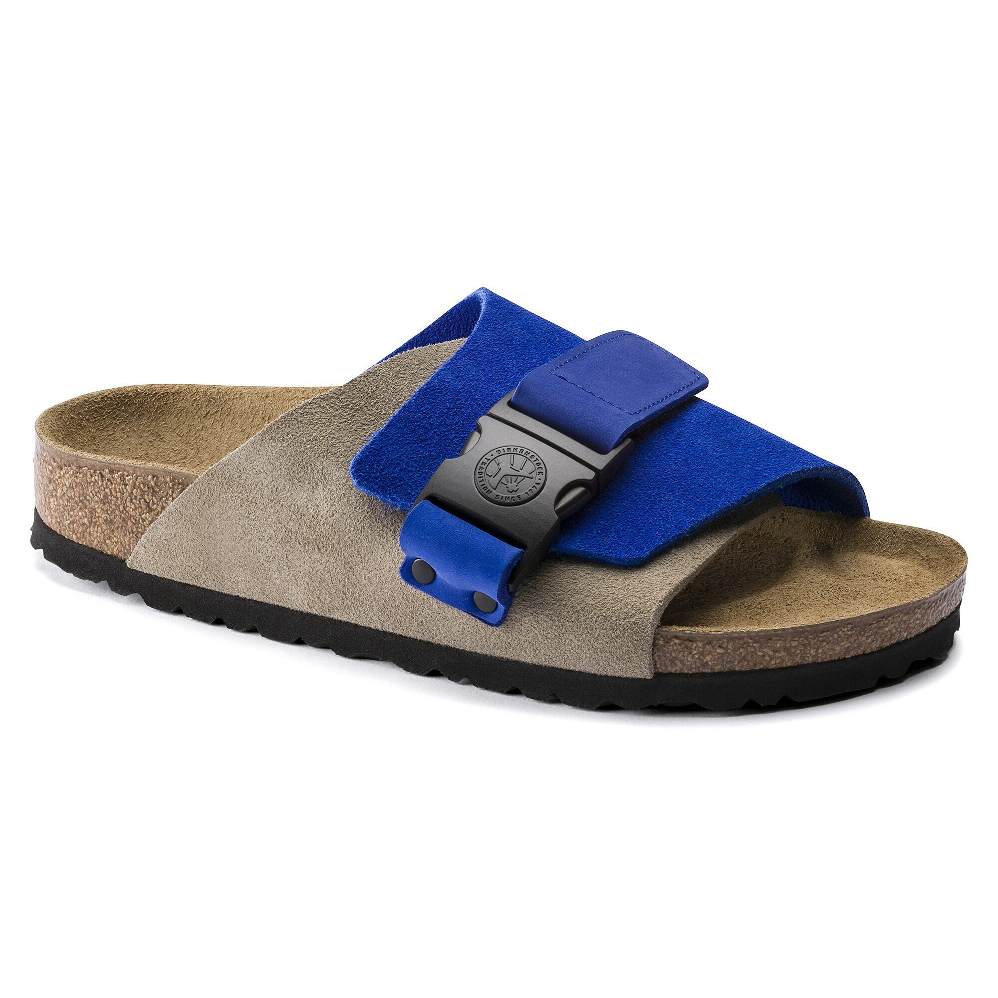 blue suede birkenstocks