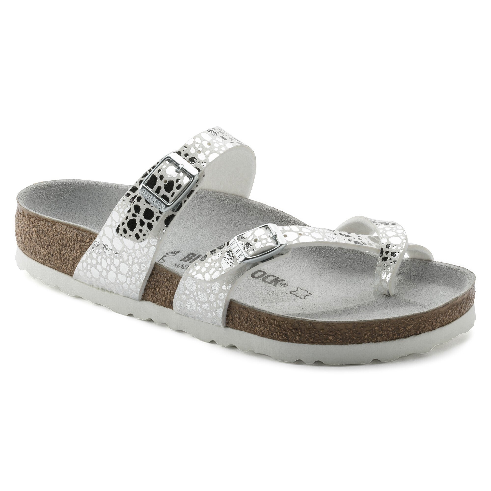 birkenstock mayari metallic stones silver