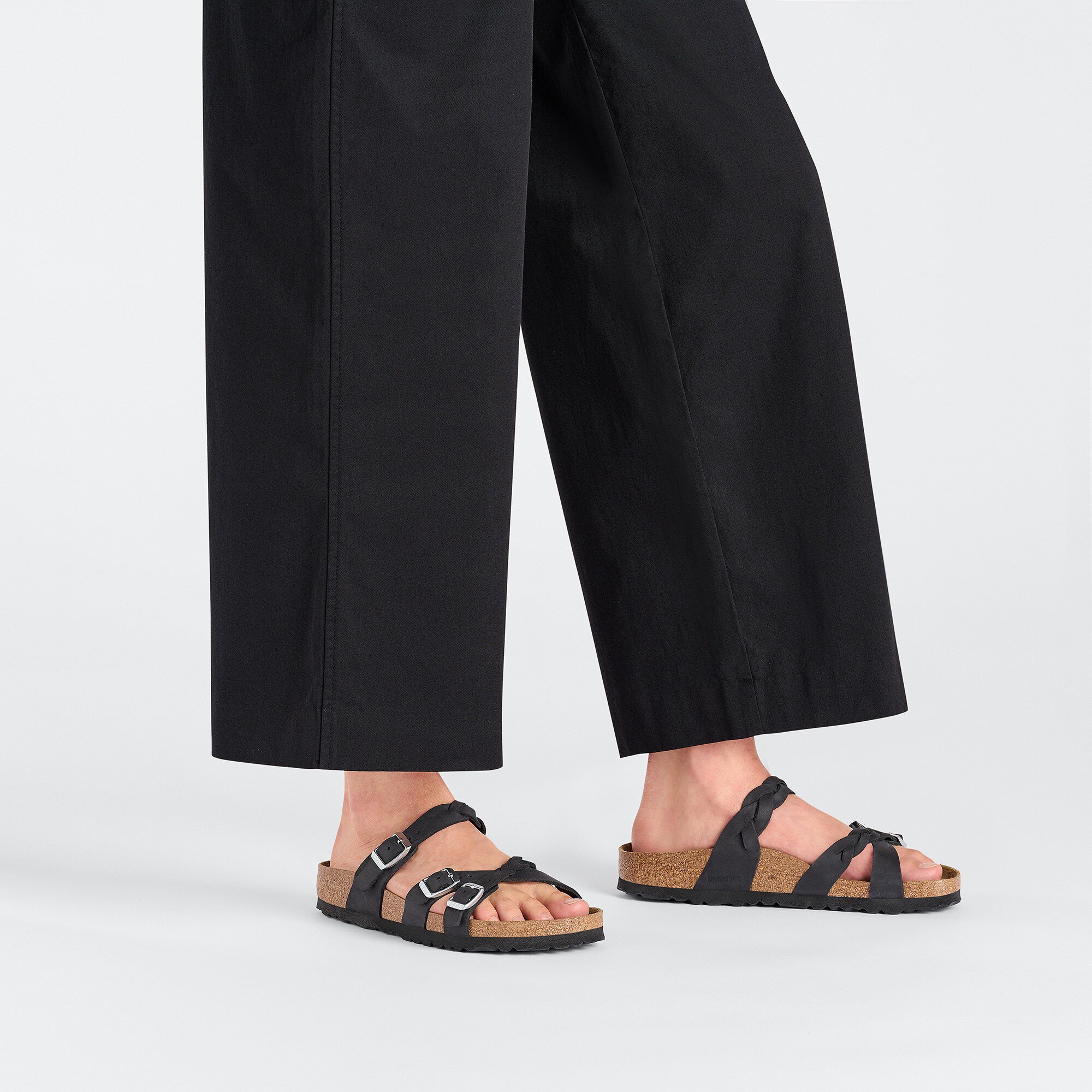 Franca Braided Oiled Leather Black BIRKENSTOCK
