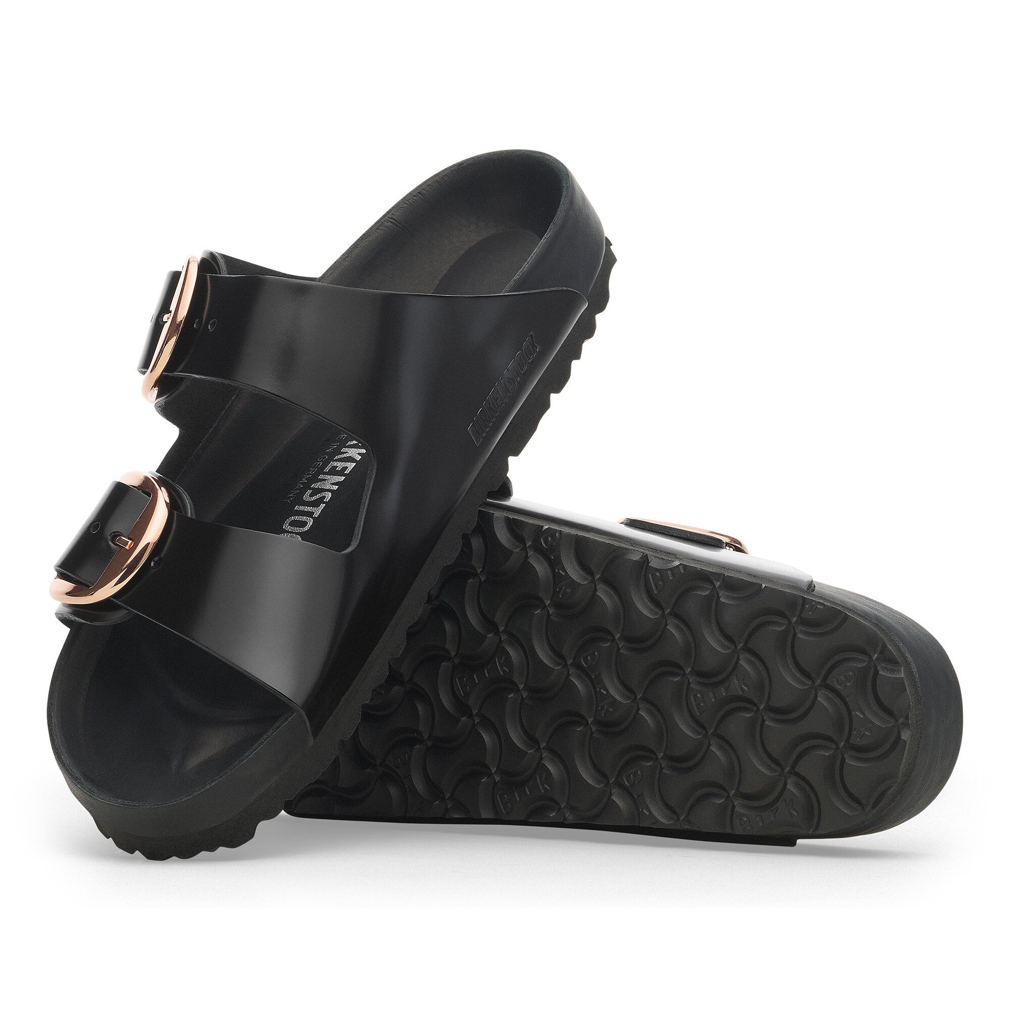 Arizona Big Buckle Natural Leather Patent High Shine Black BIRKENSTOCK