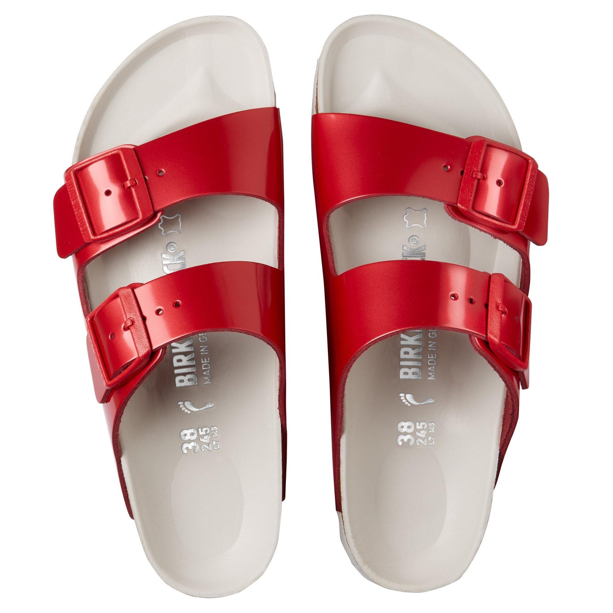 birkenstock red leather