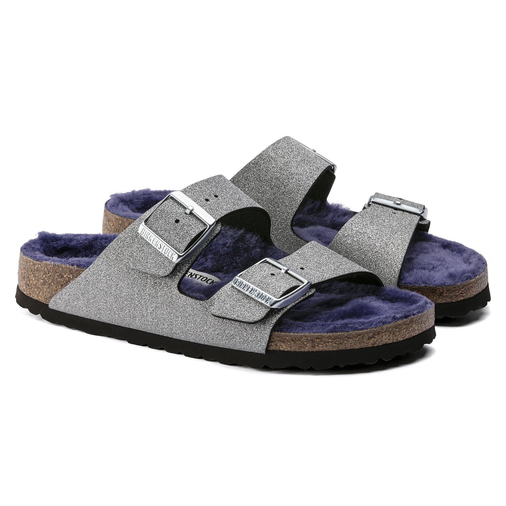 silver glitter birkenstocks