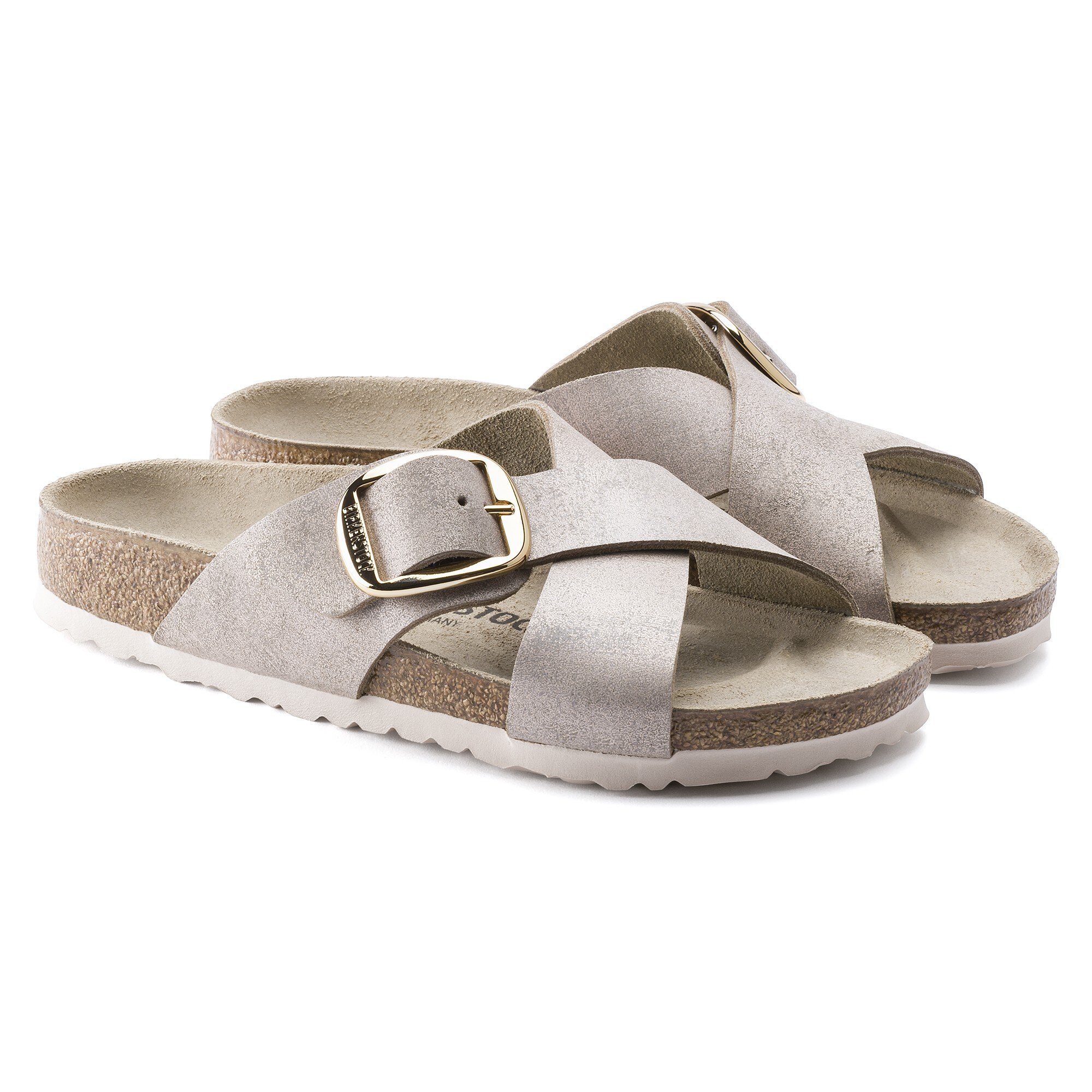Birkenstock siena big buckle shop washed metallic rose gold