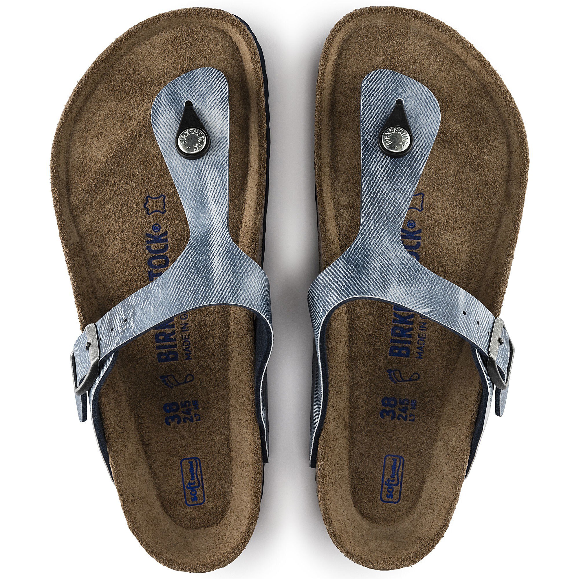 birkenstock jeans washed out blue