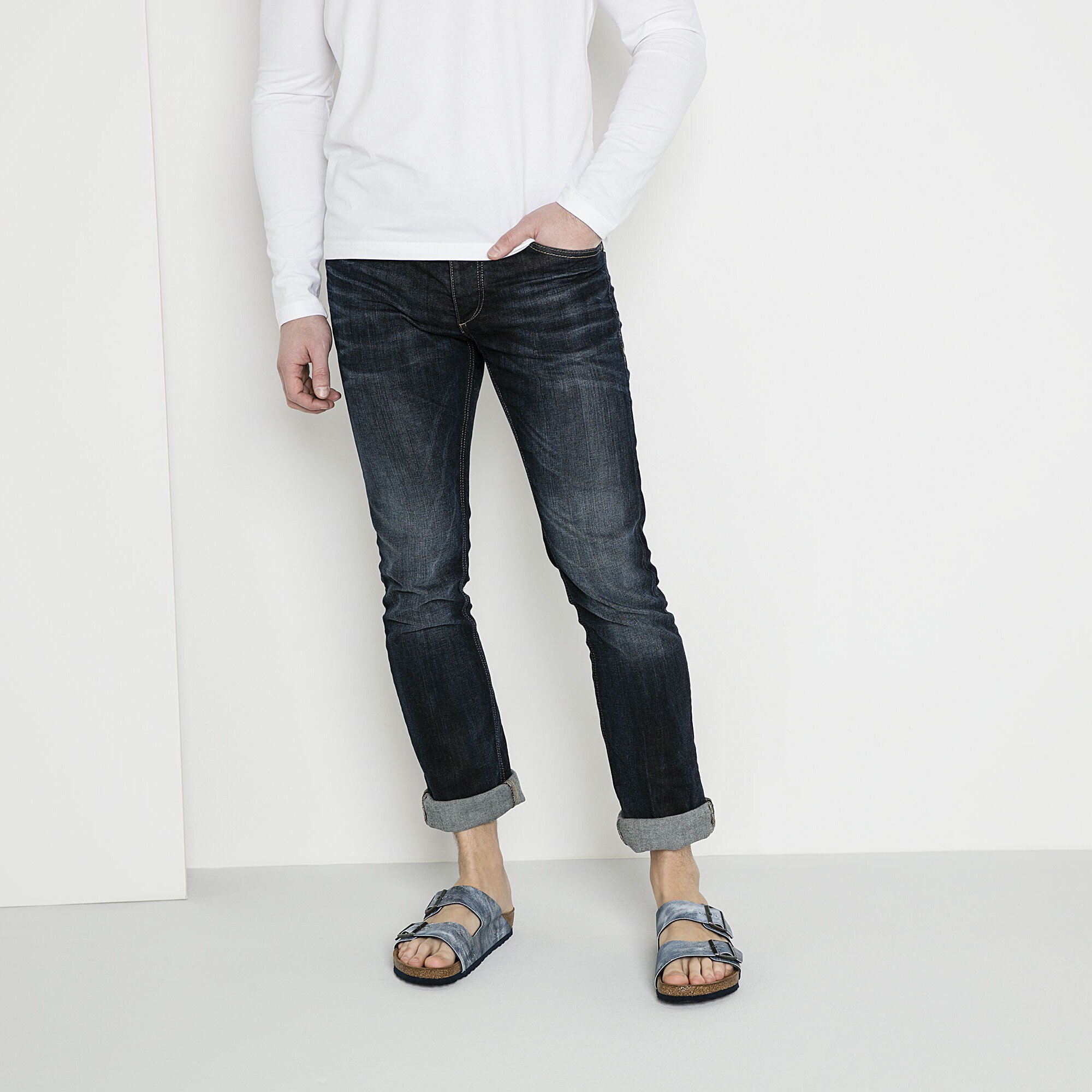 birkenstock jeans washed out blue