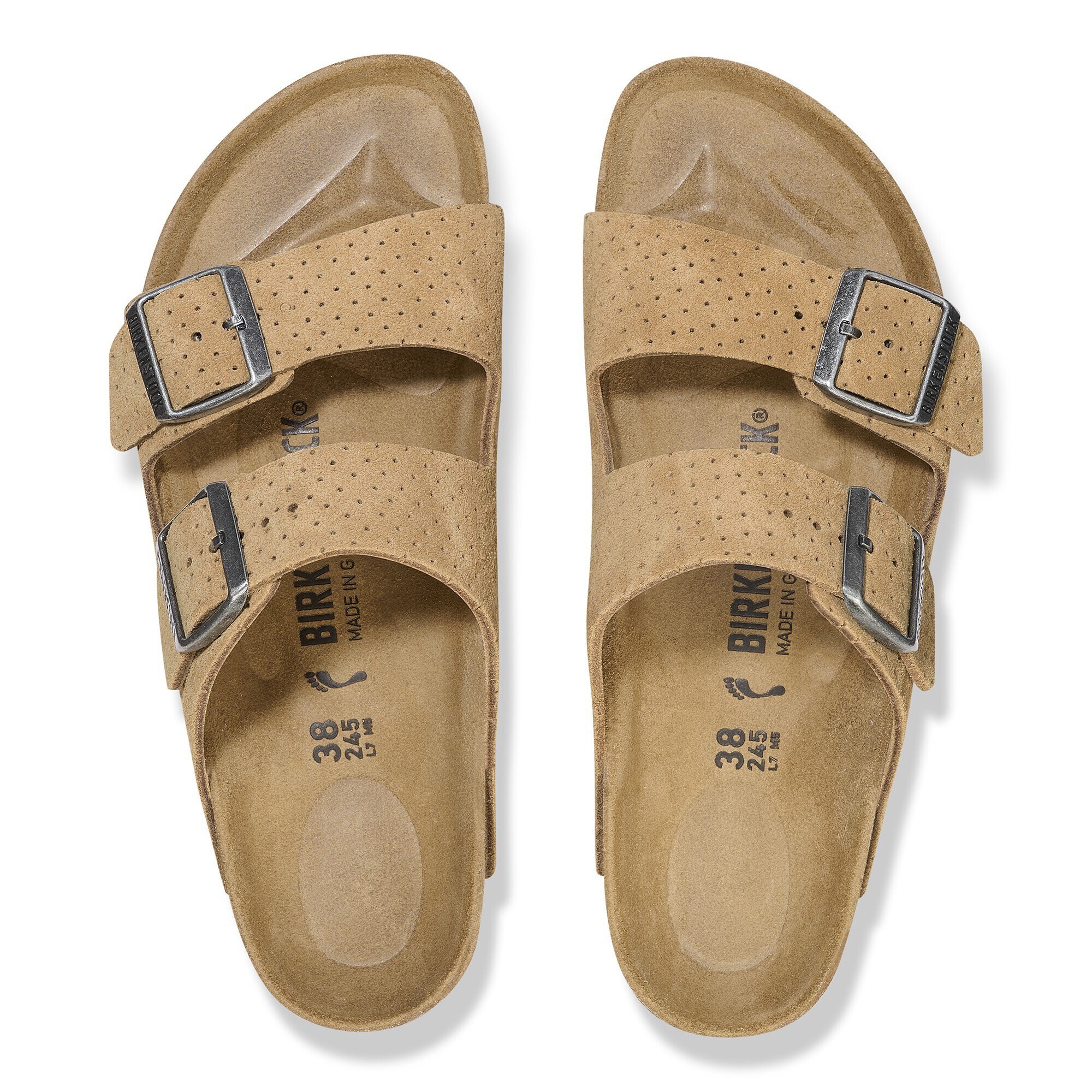 Arizona Suede Embossed Emboss Dots New Beige BIRKENSTOCK