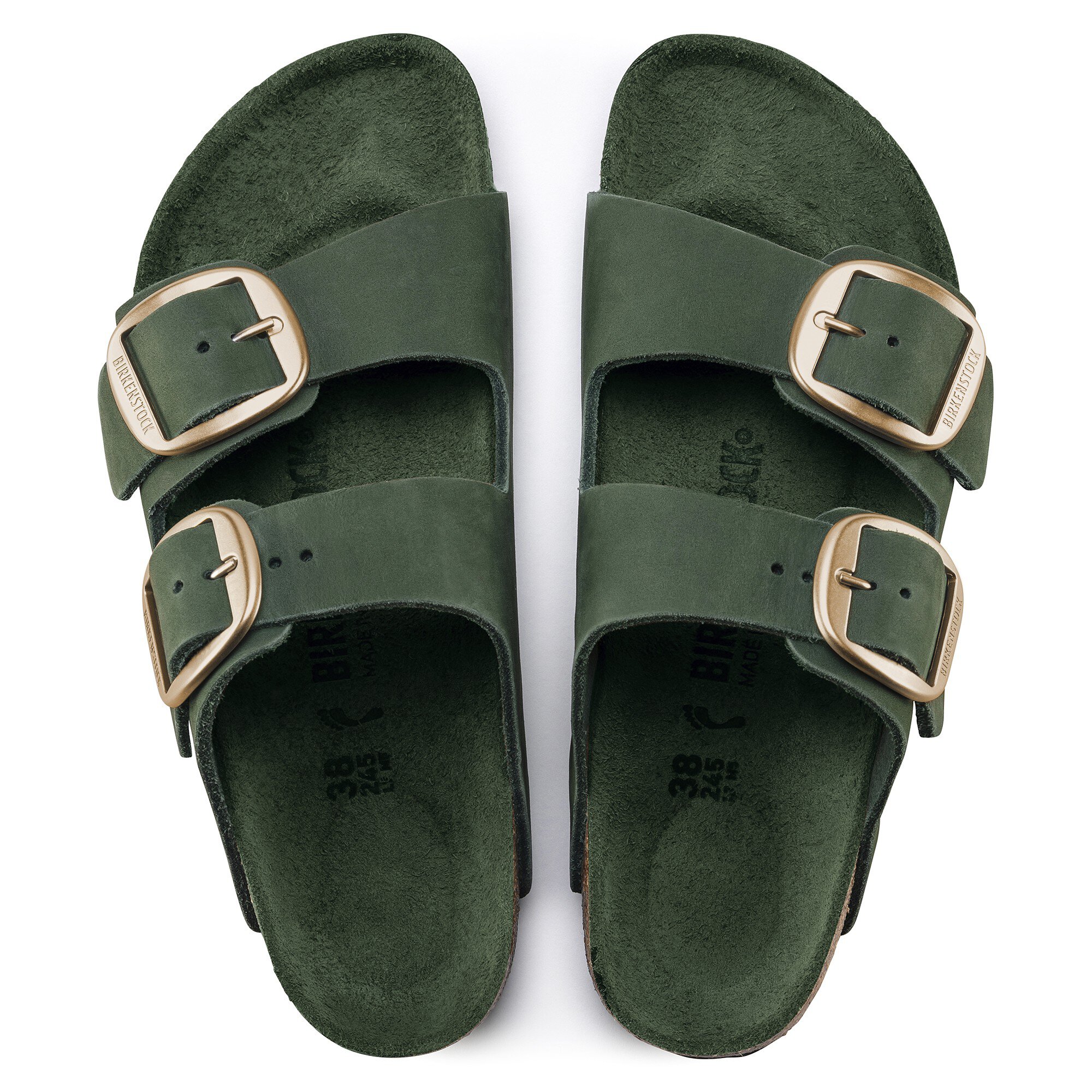 Immunitet Antibiotika demonstration Arizona Big Buckle Nubuck Leather Mountain View Green | BIRKENSTOCK