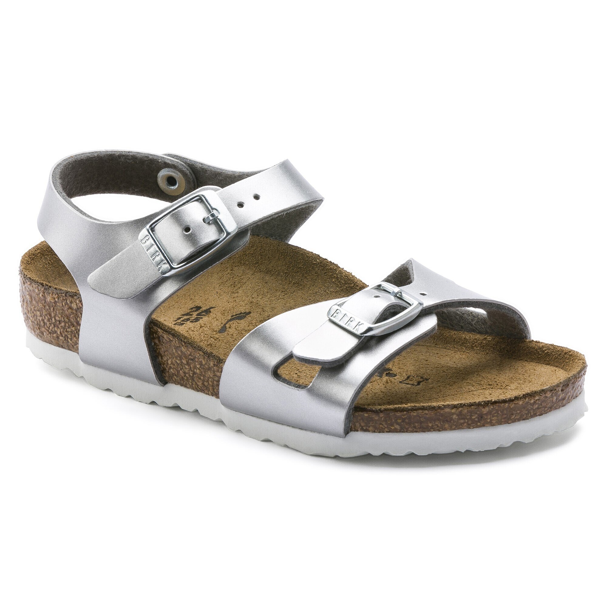 birkenstock boston metallic silver