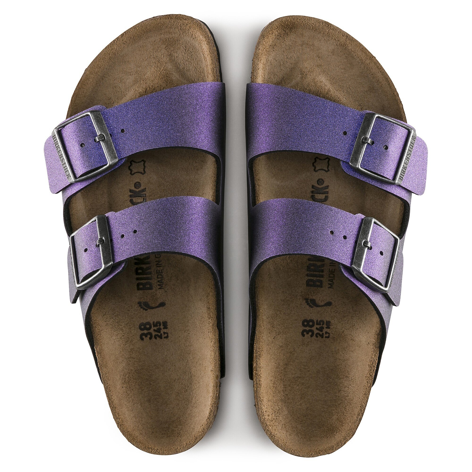 birkenstock metallic violet
