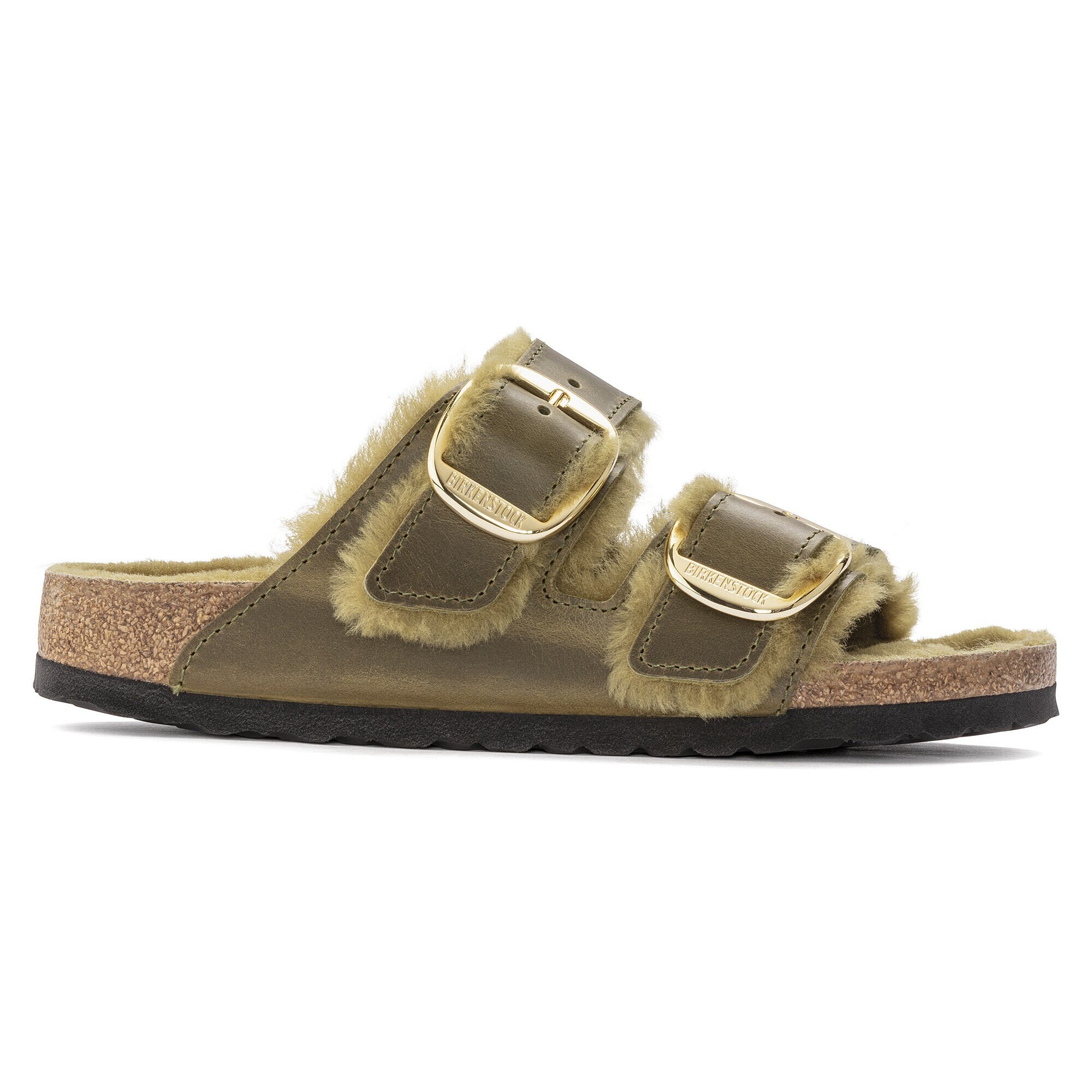 Birkenstock Arizona Big Buckle Sandal Shearling Olive