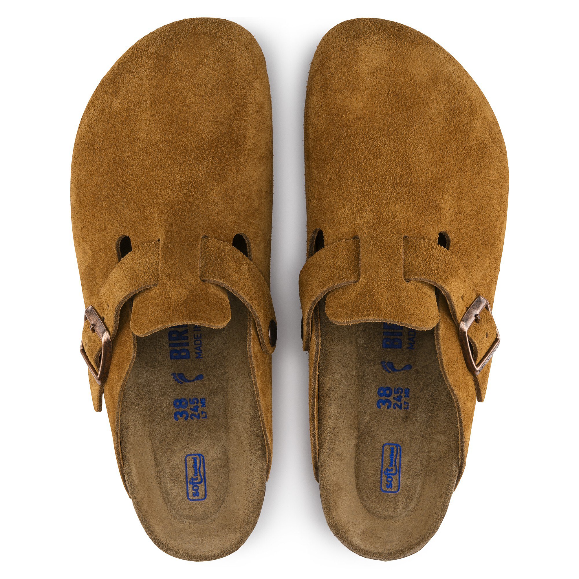 Womens Birkenstock Boston Suede Leather (Narrow) - Mink