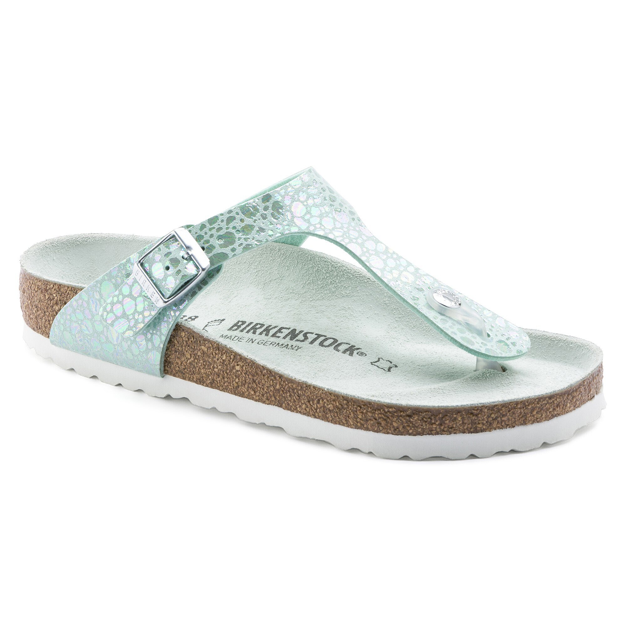 birkenstock arizona metallic stones aqua