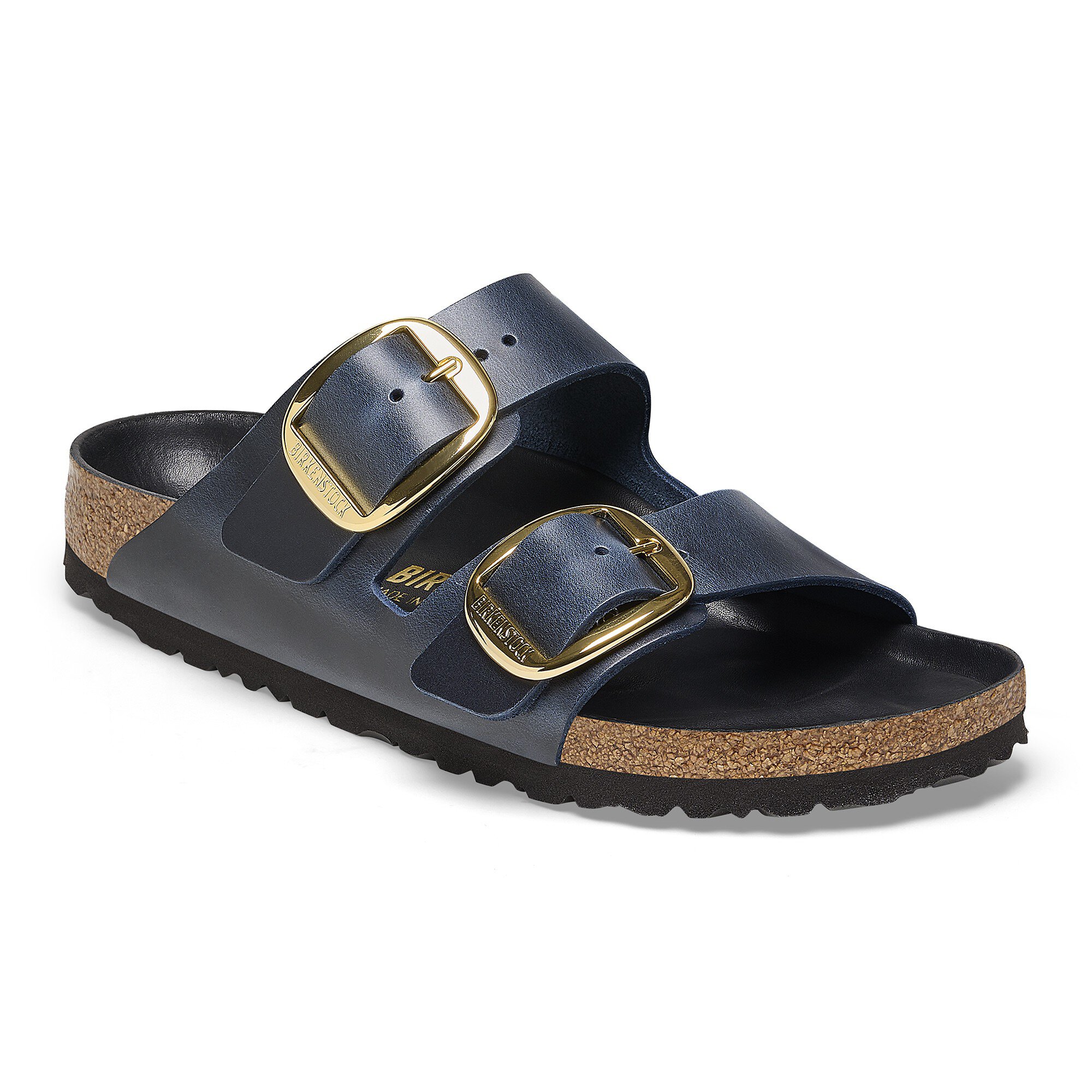 Analist badge barrière Arizona Big Buckle Oiled Leather Blue | BIRKENSTOCK