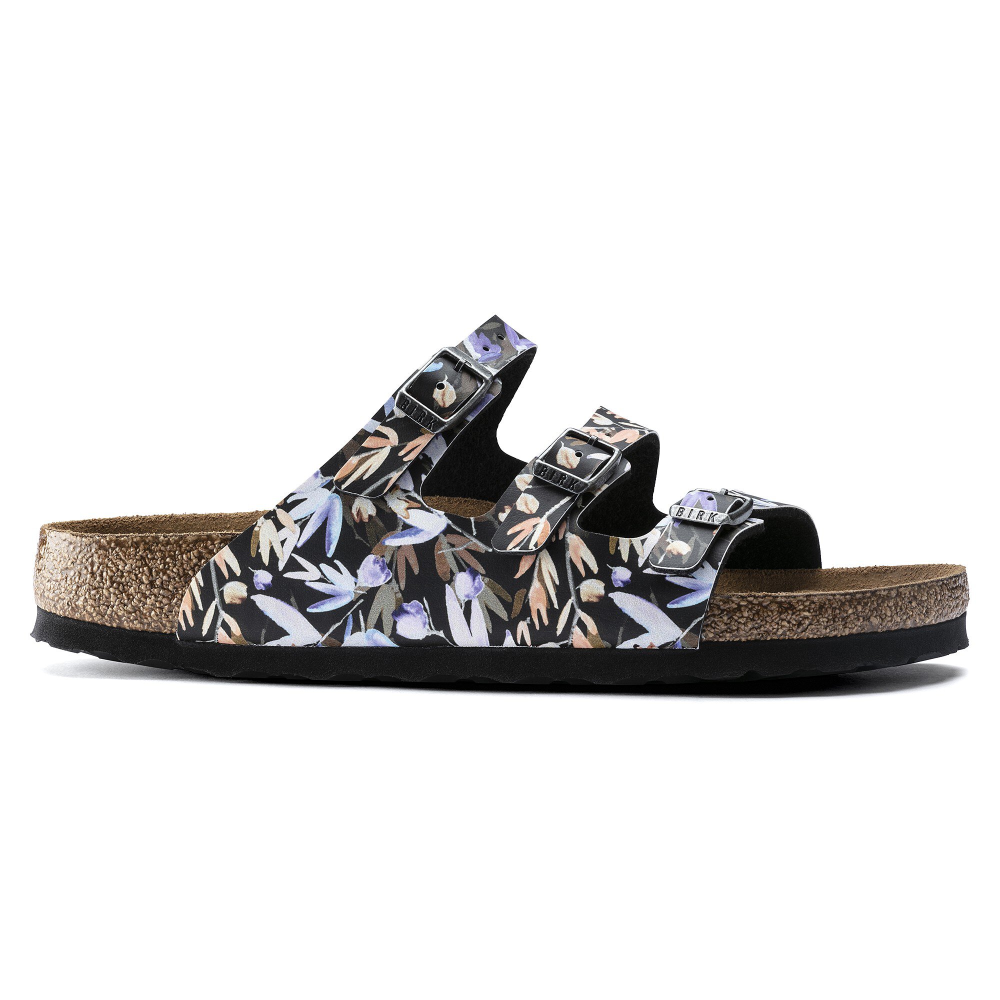 Florida Fresh Soft Footbed Birko Flor Floral Fades Black BIRKENSTOCK