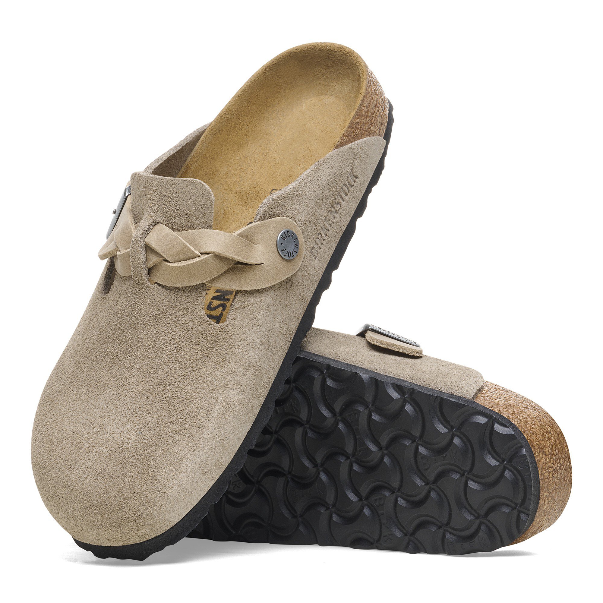 Boston Braided Suede Leather Taupe | BIRKENSTOCK