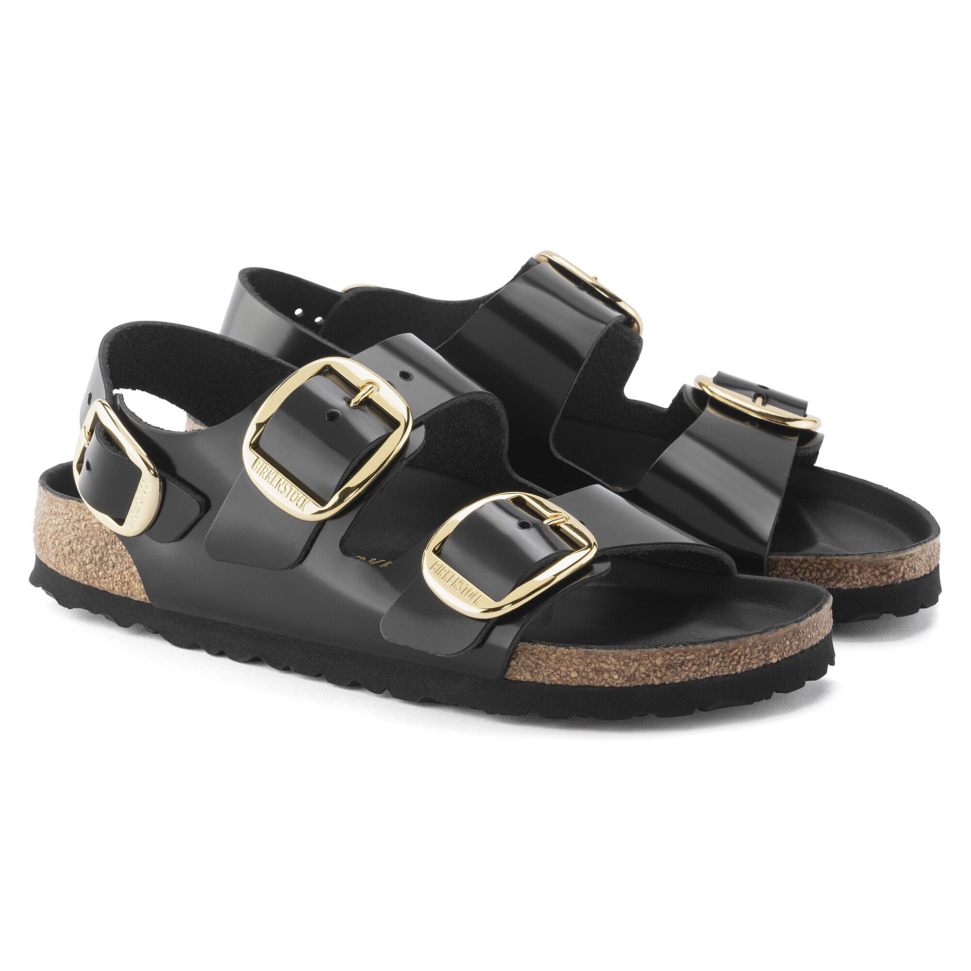 Milano Big Buckle Naturleder Lack High Shine Black BIRKENSTOCK