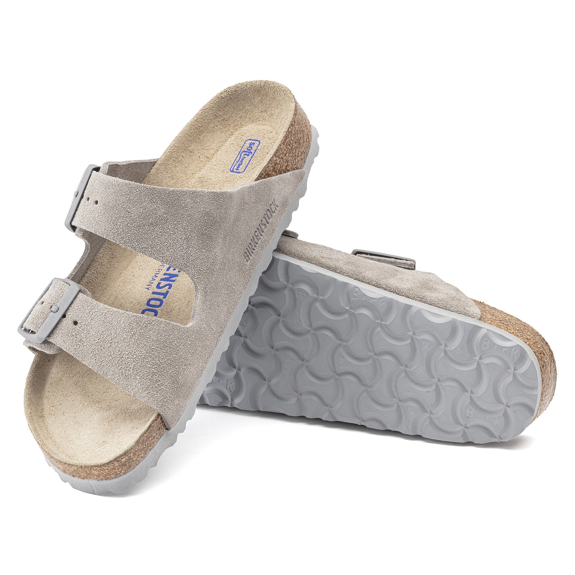 Tilsvarende Stuepige stress Arizona Soft Footbed Suede Leather Stone Coin | BIRKENSTOCK