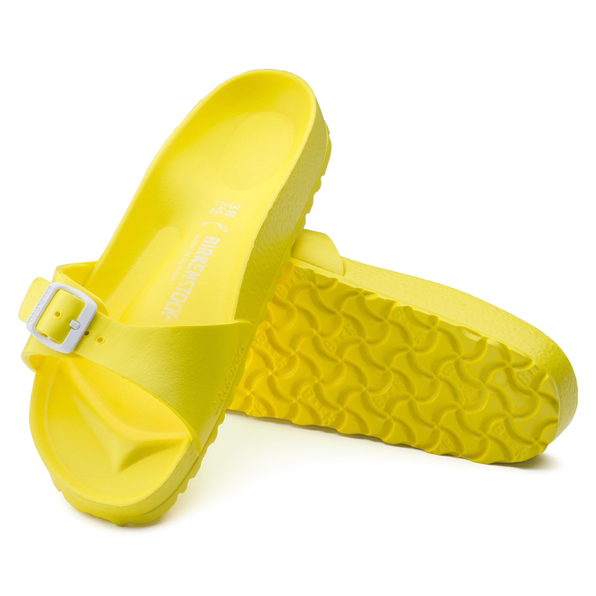 plastic birkenstocks yellow