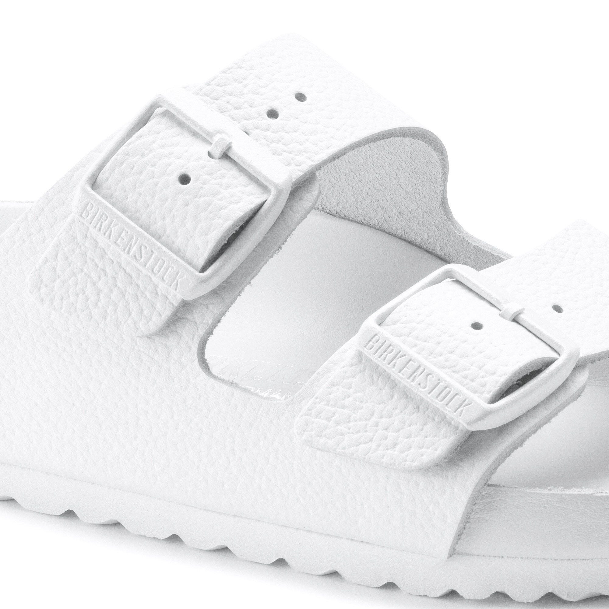 Custom LV Birkenstock Arizona White Sandals, Upper