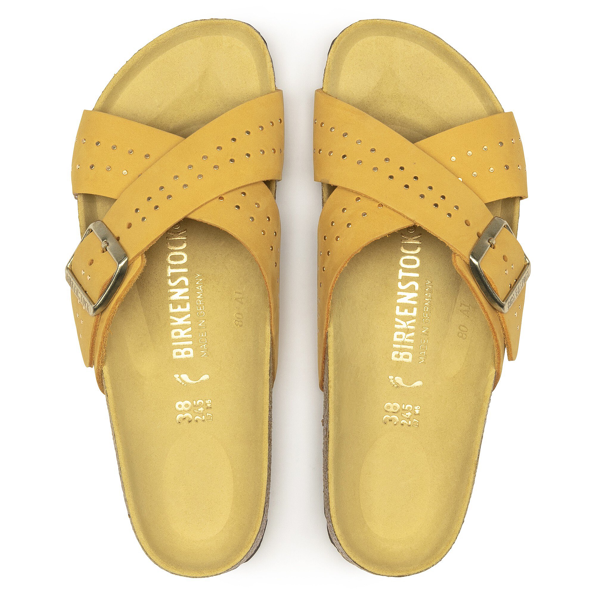 Siena Nubuck Leather Ochre Rivets BIRKENSTOCK