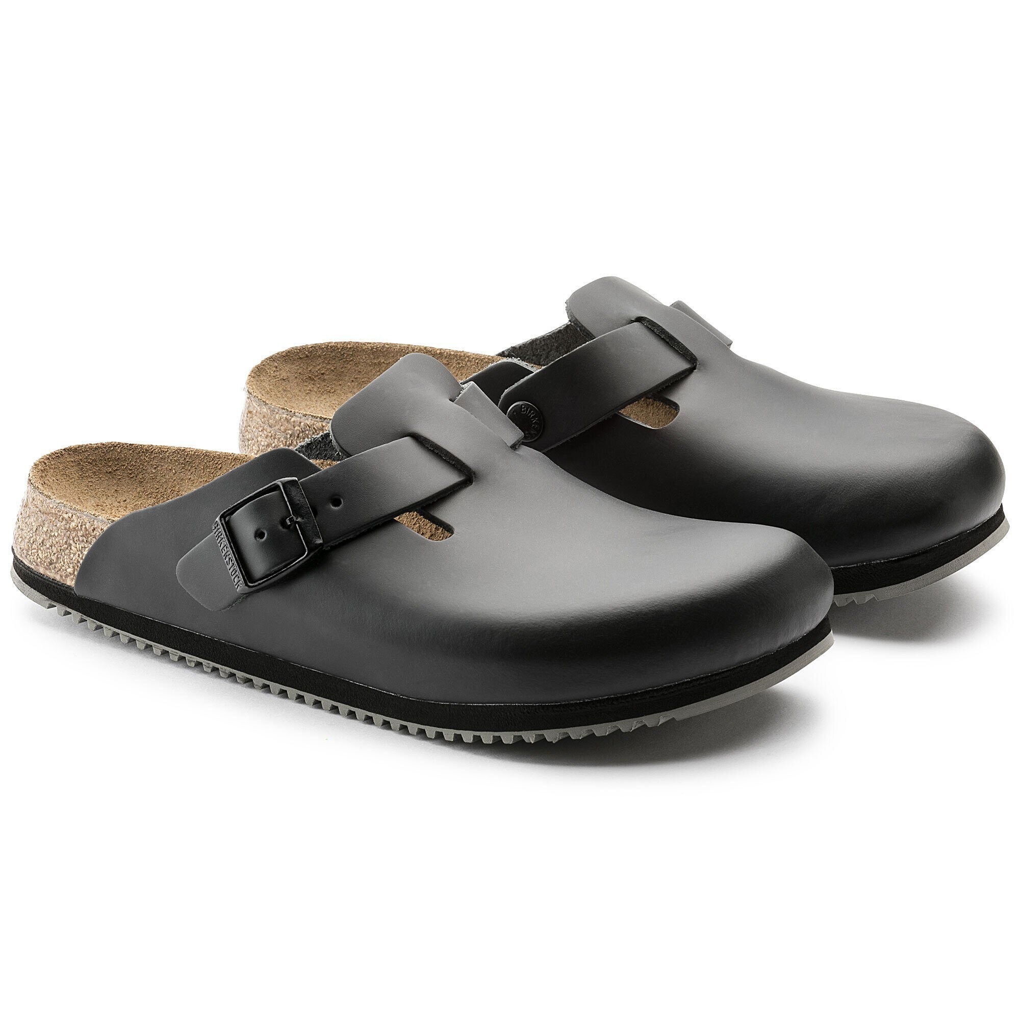 Birkenstock Boston Leather Black Clogs