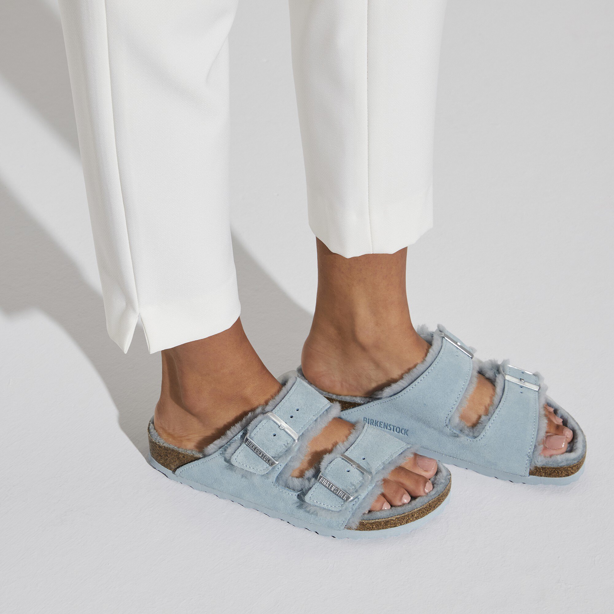 Arizona Shearling Suede Leather Light Blue