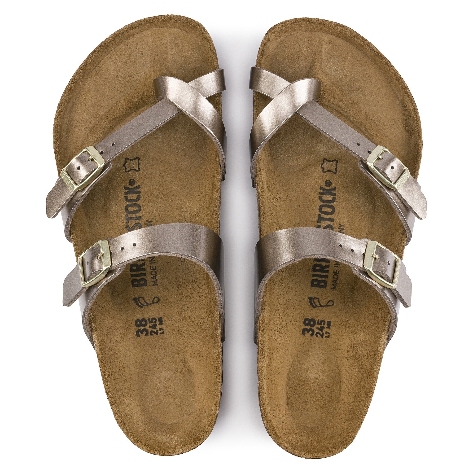 birkenstock electric metallic taupe mayari