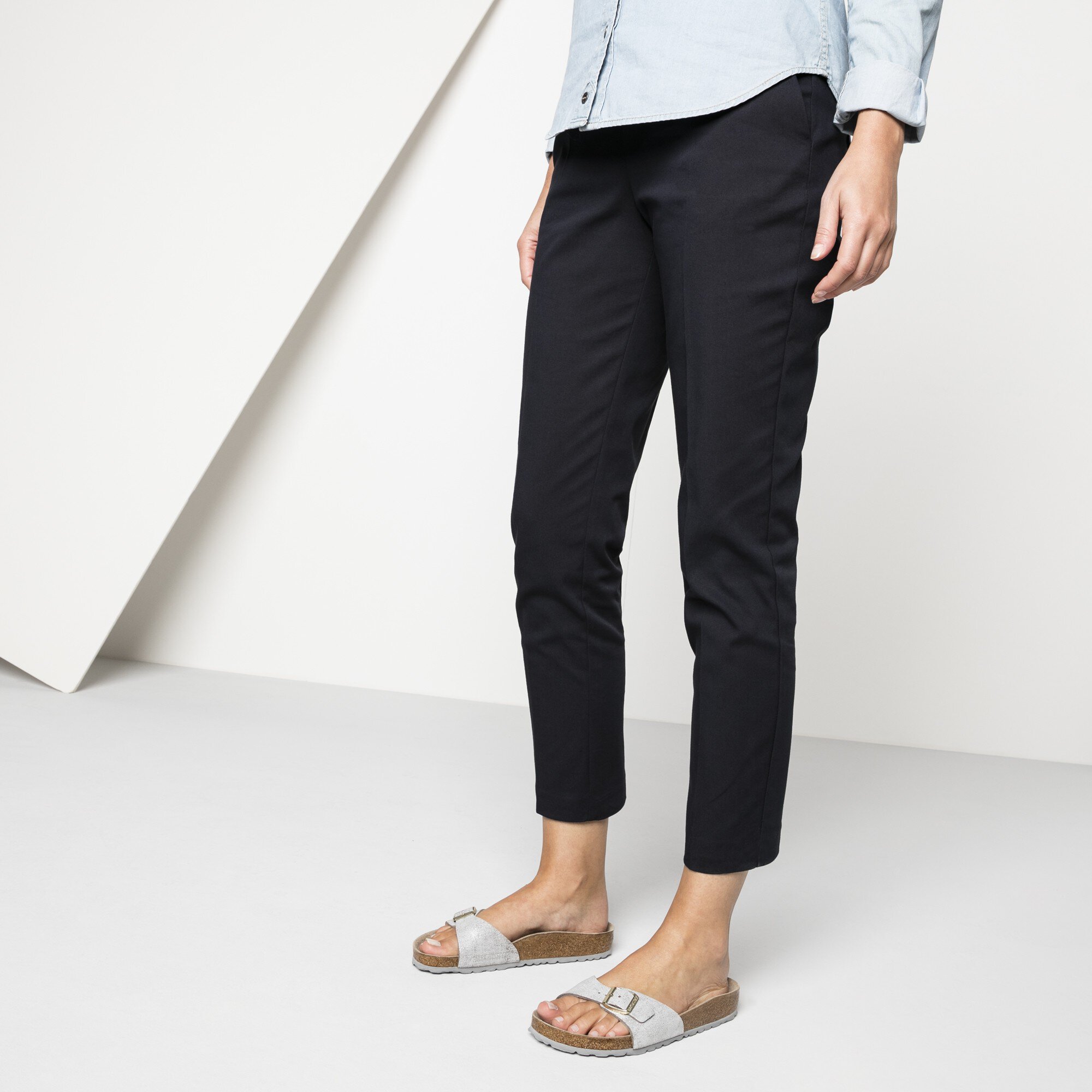 birkenstock washed metallic blue