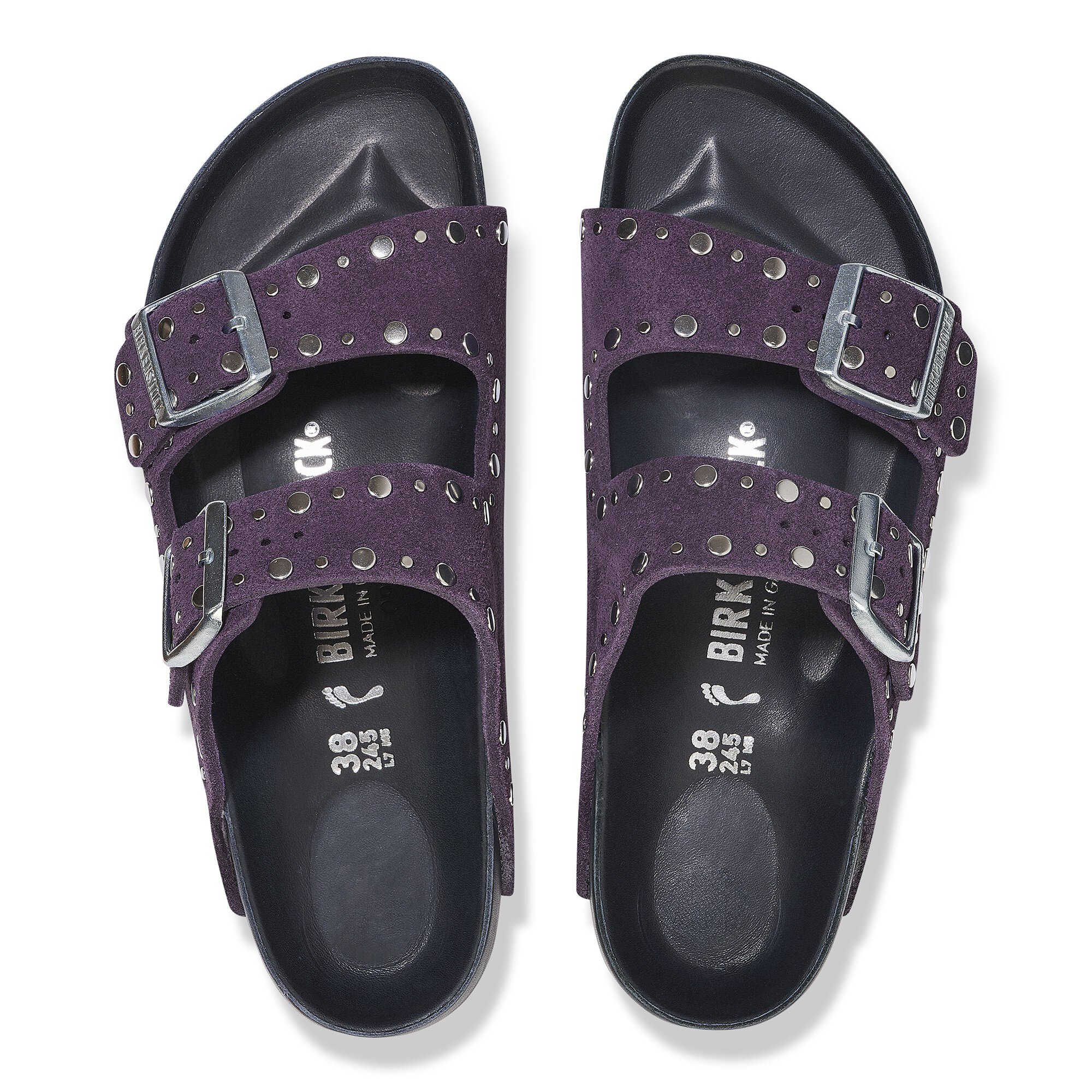 Arizona Rivets Suede Leather Acai | BIRKENSTOCK
