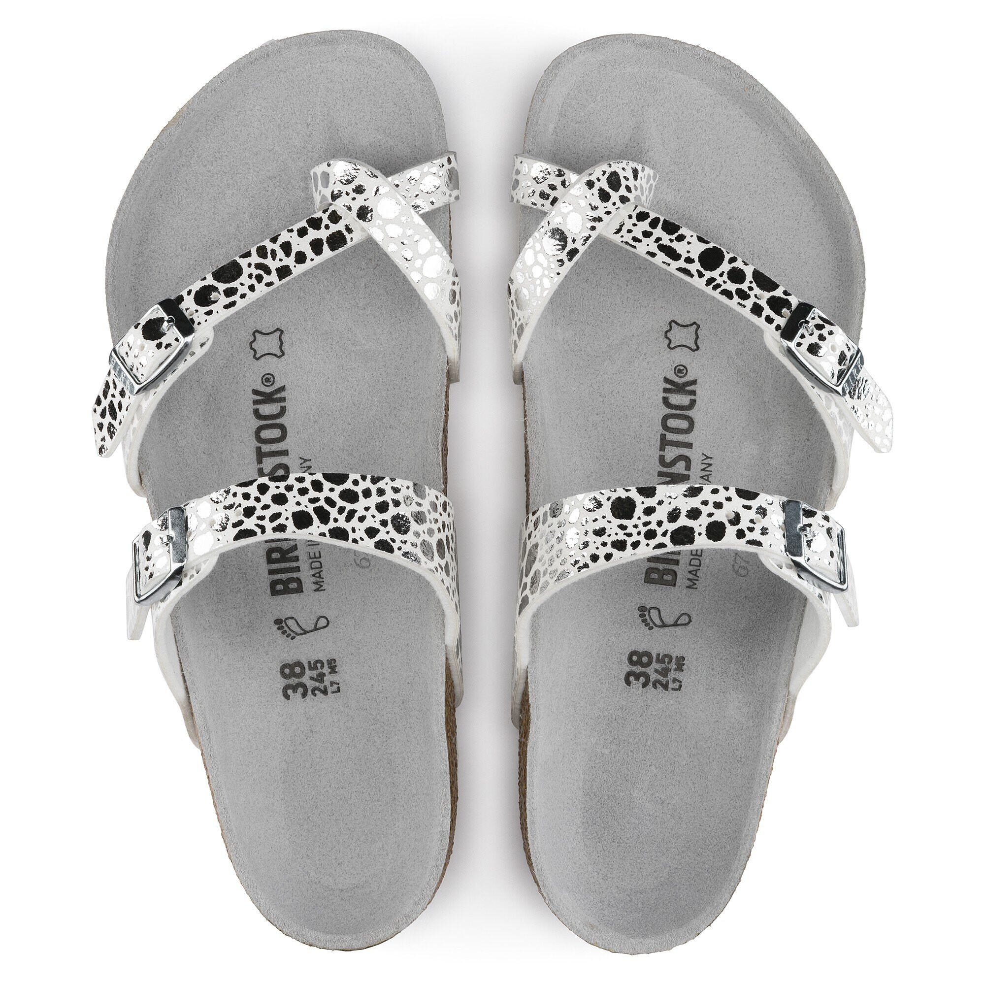 birkenstock mayari metallic stones silver