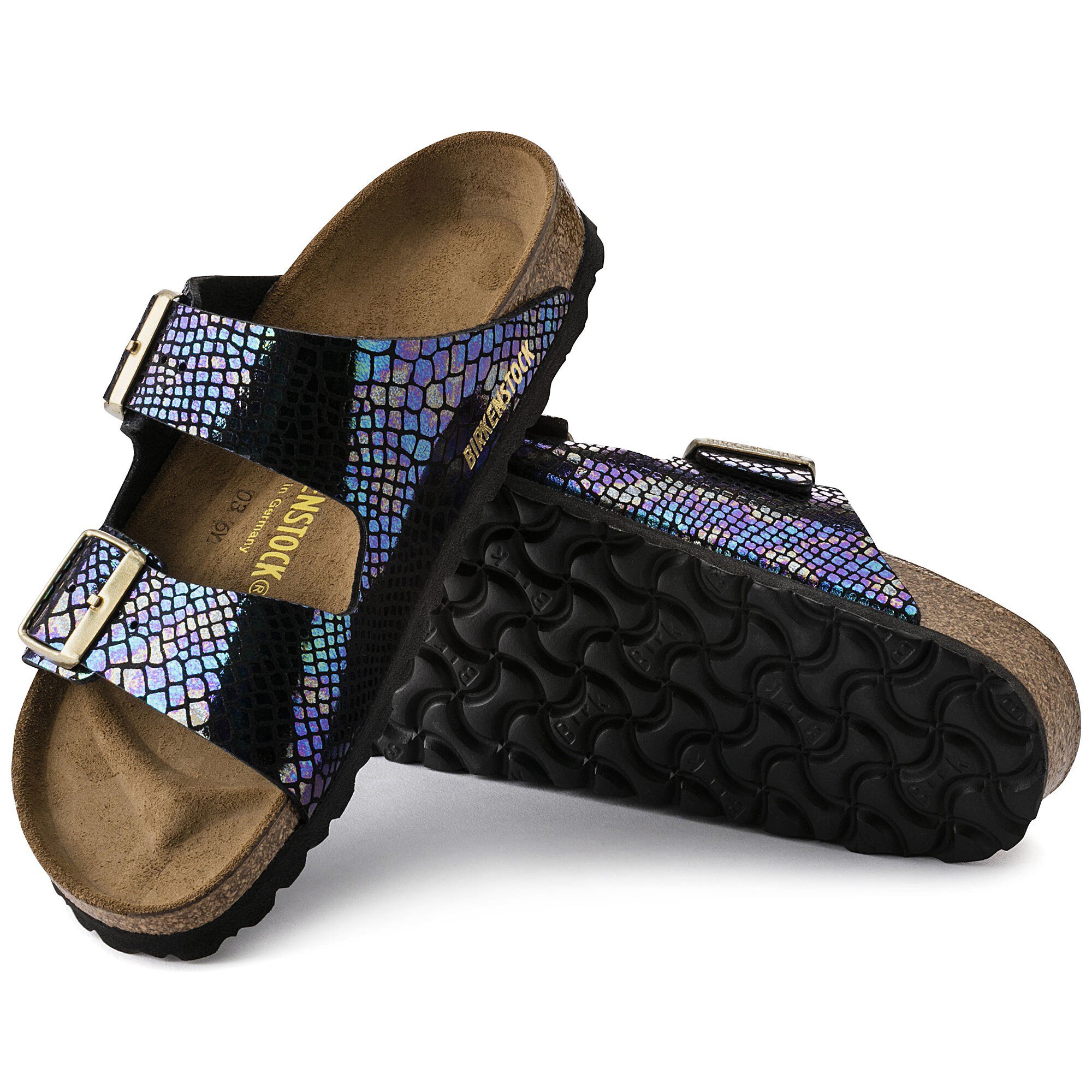 Arizona Shiny Black Multicolor | BIRKENSTOCK