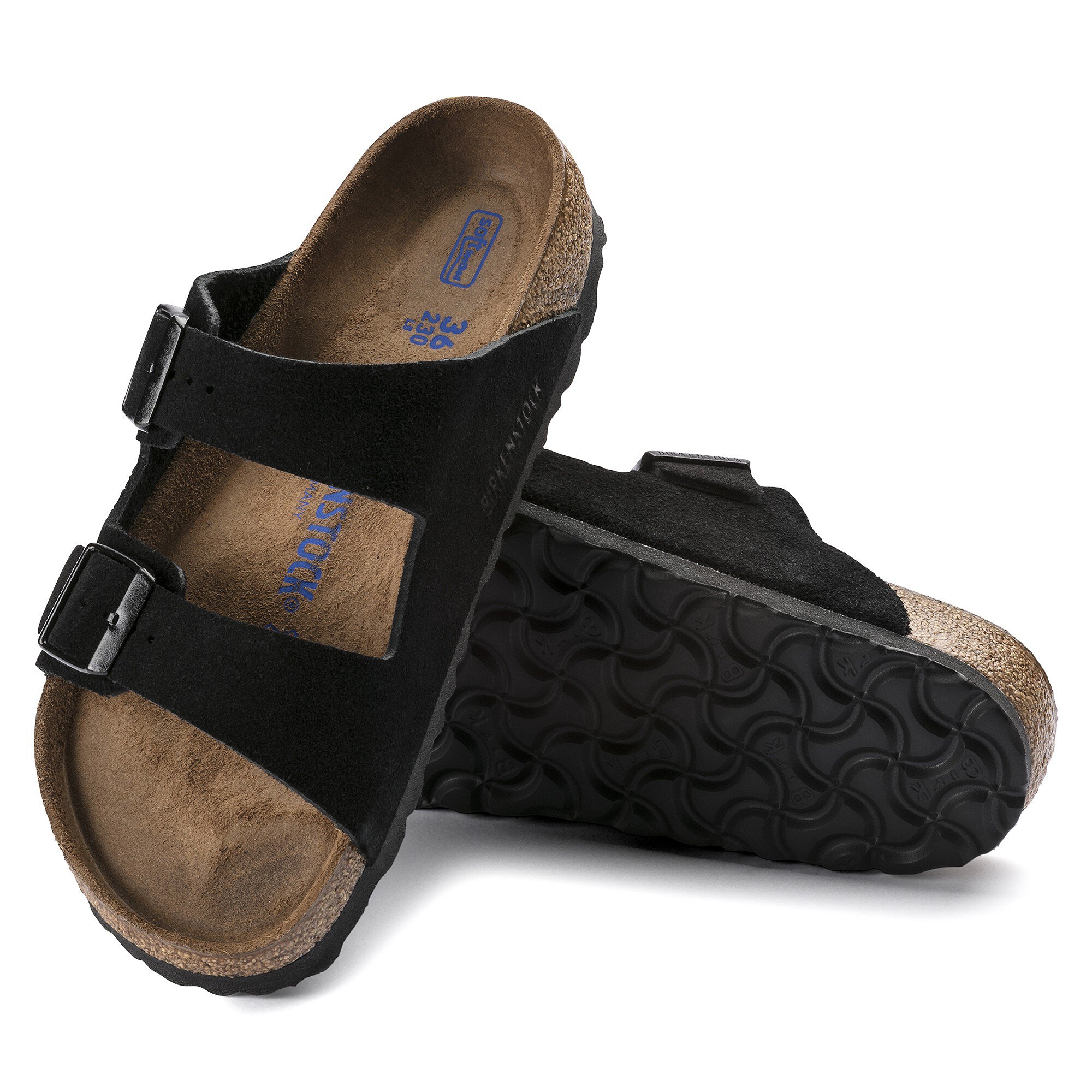 Alle sammen Meningsfuld Fjernelse Arizona Soft Footbed Suede Leather Black | BIRKENSTOCK