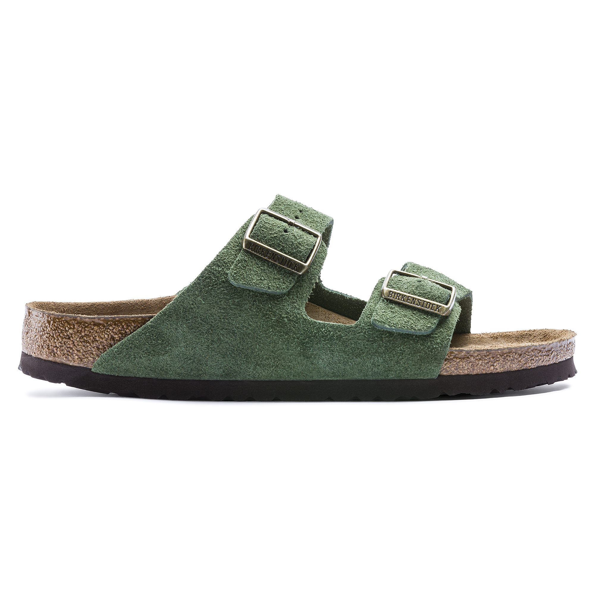 Birkenstock Arizona Shearling Sandal Suede Leather Green