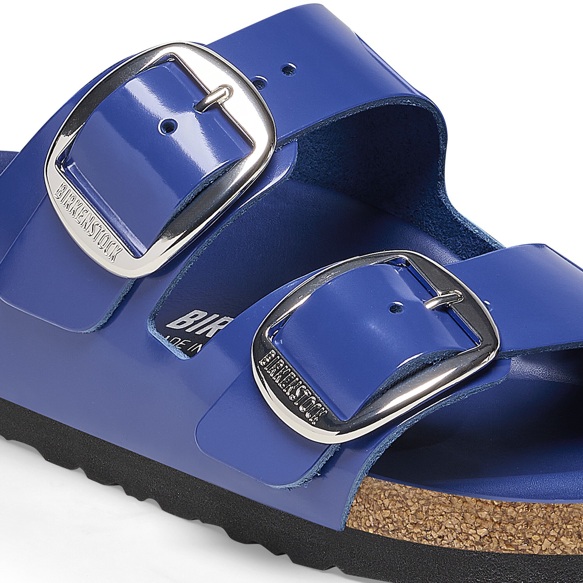 Arizona Big Buckle Natural Leather Patent High-Shine Cobalt | BIRKENSTOCK