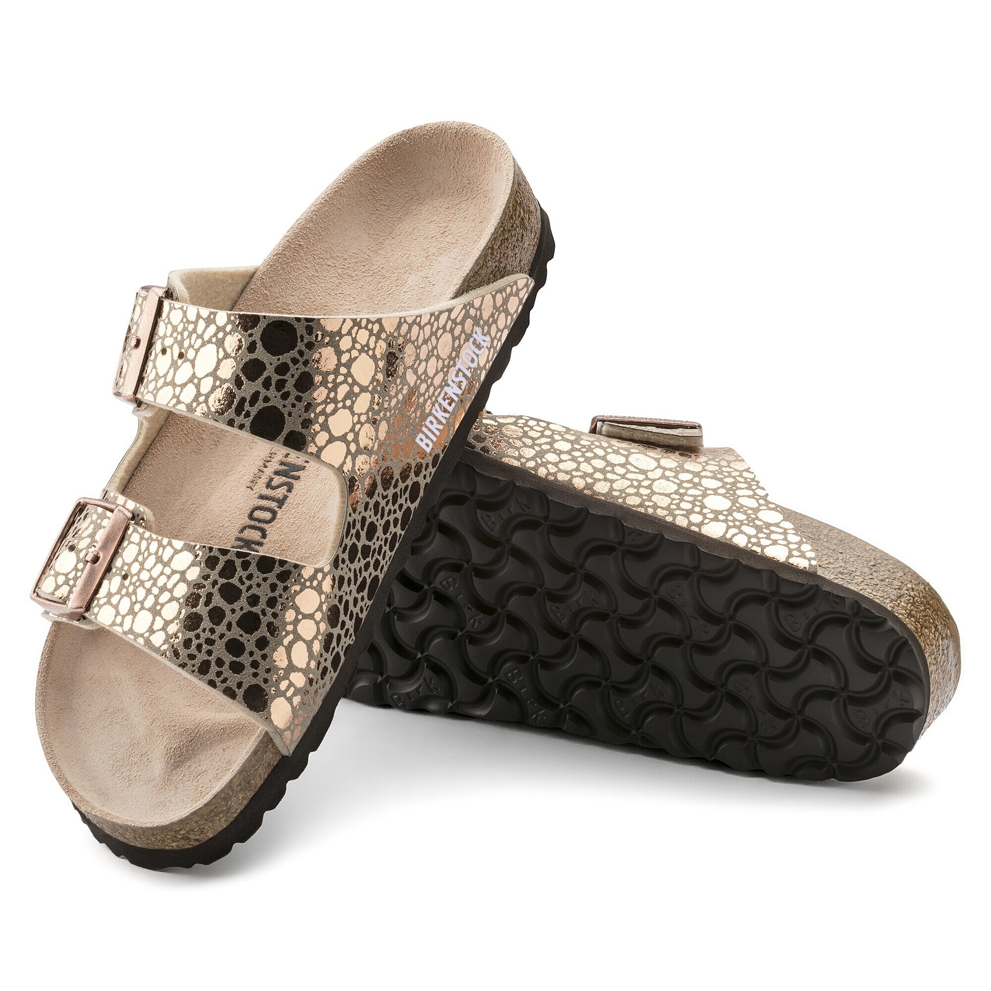 birkenstock mayari metallic stones copper