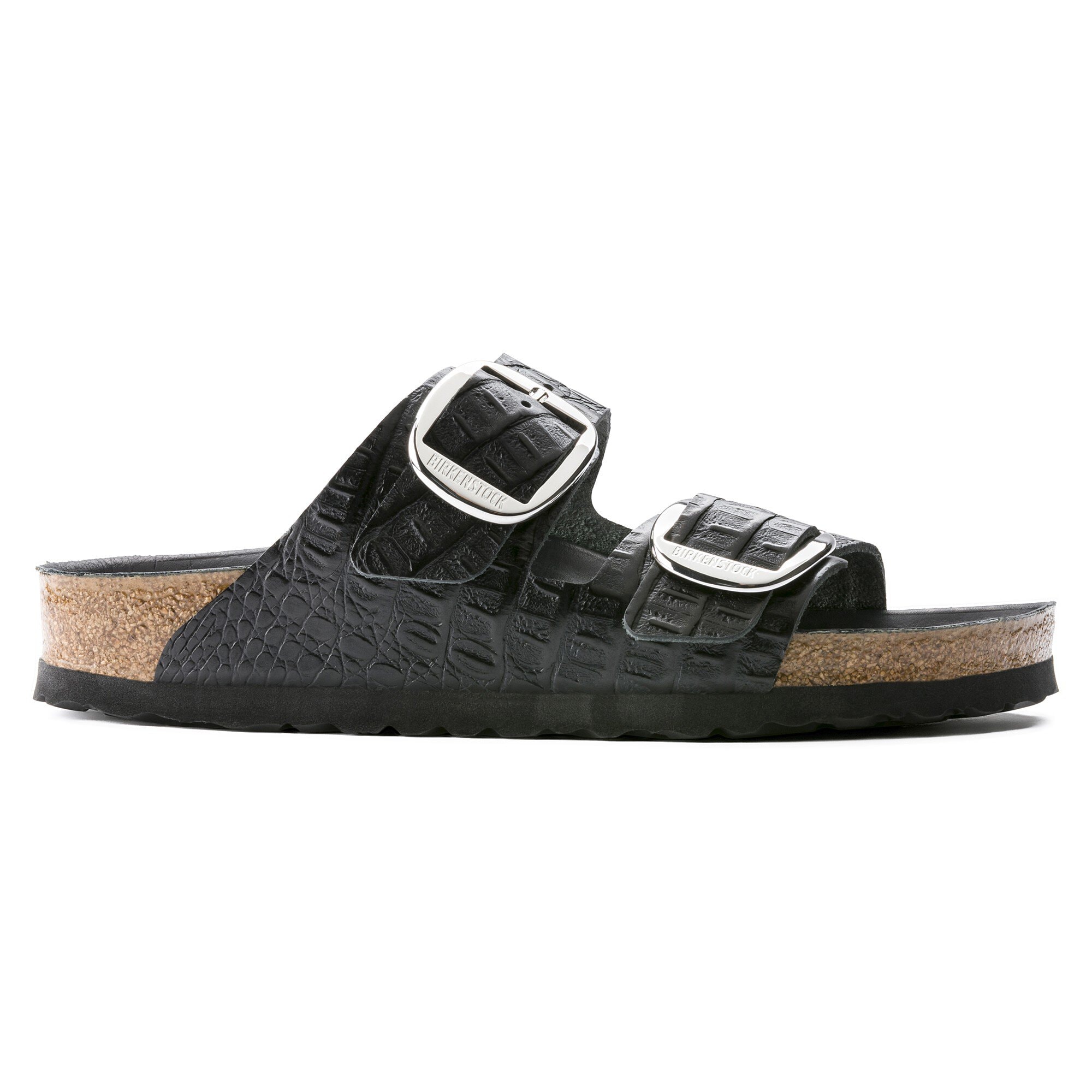 Arizona Big Buckle Embossed Leather Gator Anthracite | BIRKENSTOCK