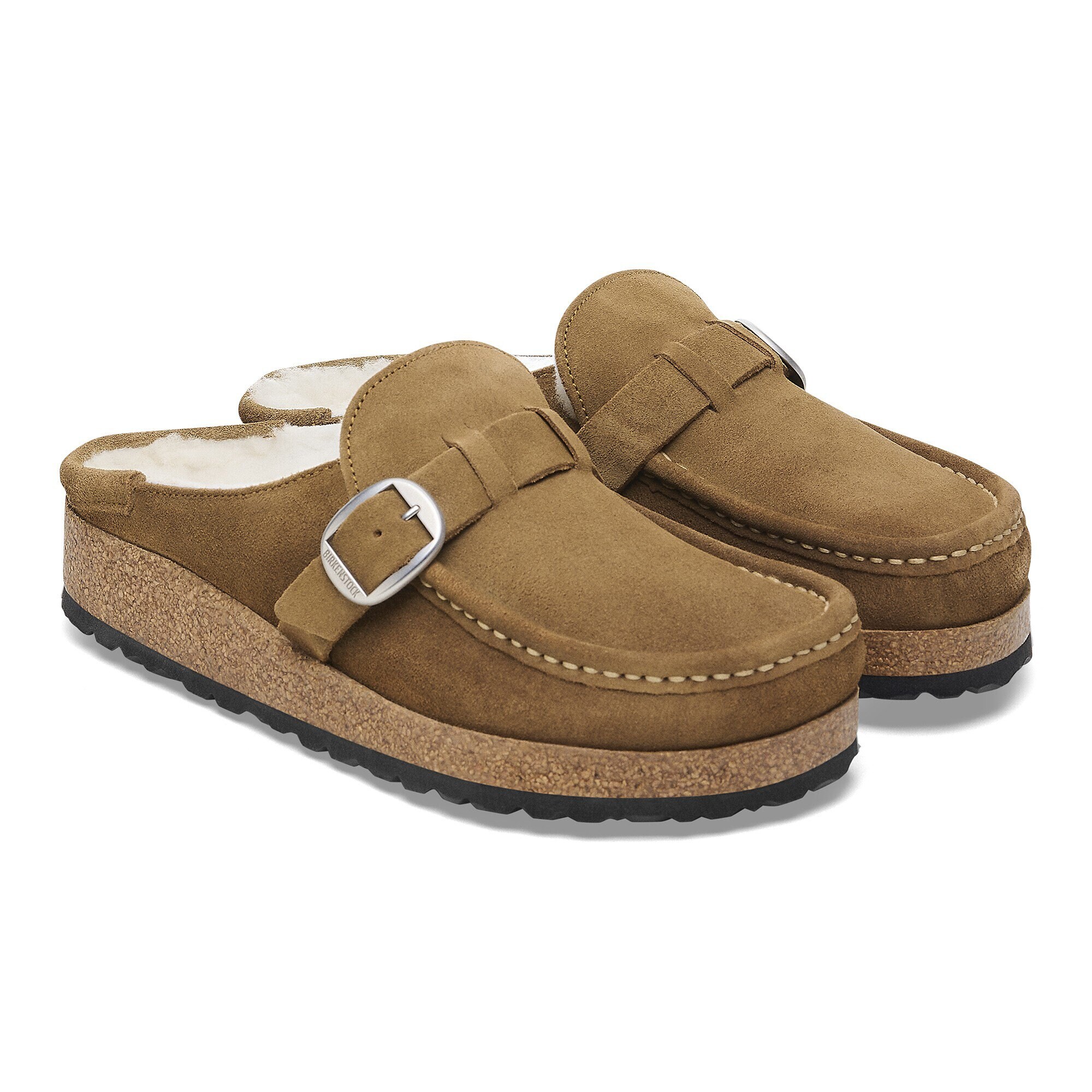  Birkenstock Buckley Shearling Narrow Unisex Shoes Size 8,  Color: Tea