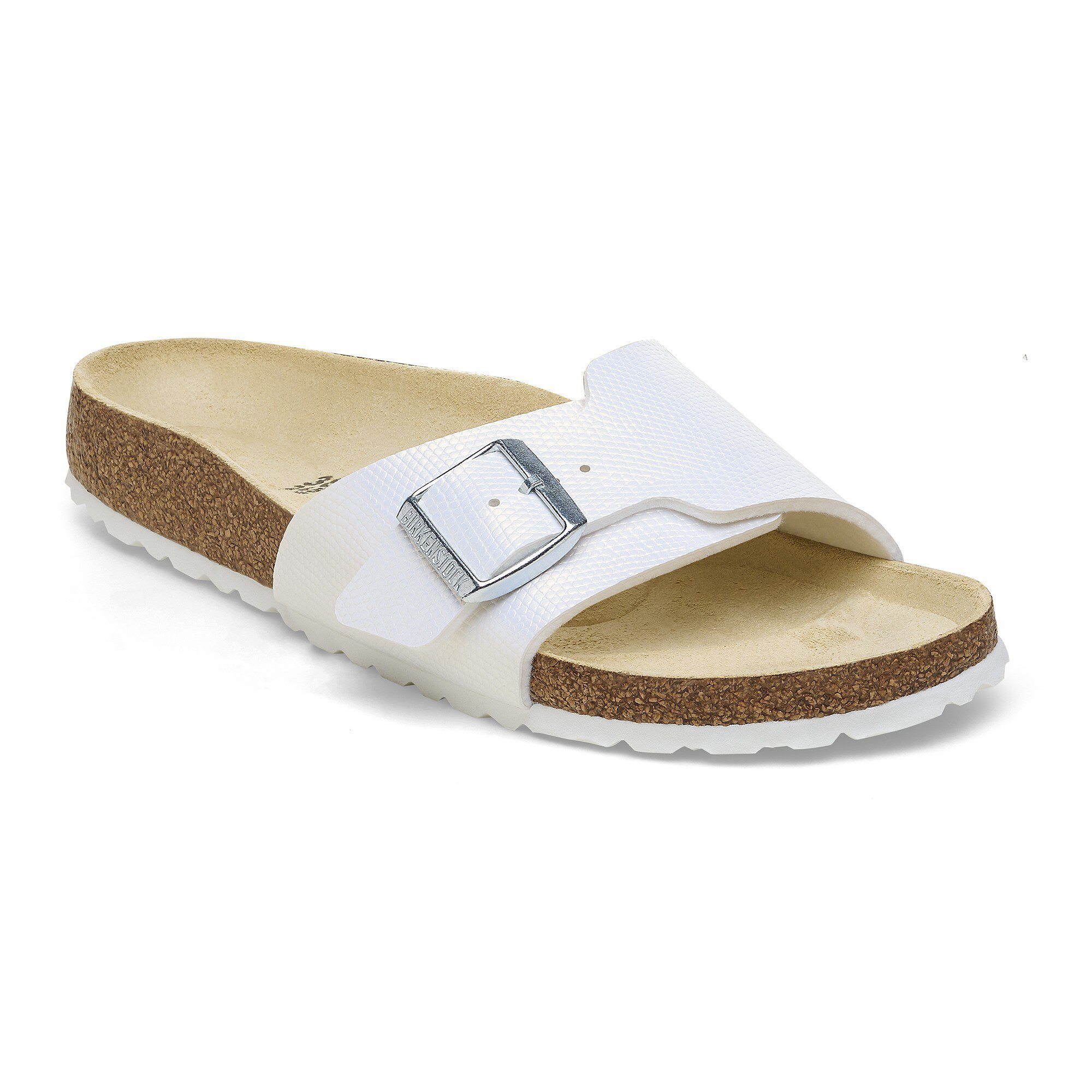 小物 blanc.. BO0021 TAN Catalina BS Birko-Flor Embossed Shiny Lizard White | BIRKENSTOCK