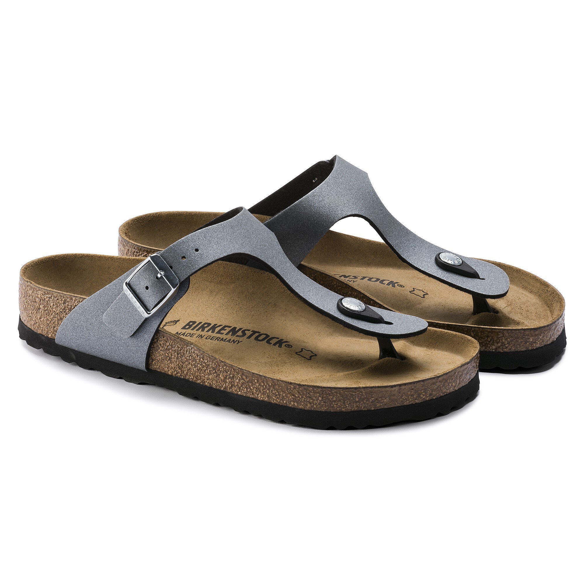 birkenstock gizeh icy metallic anthracite