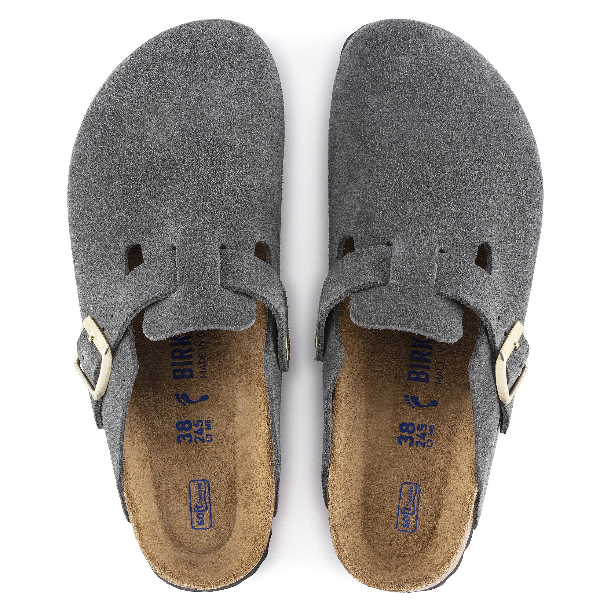 Boston Suede Leather Dark Gray | BIRKENSTOCK