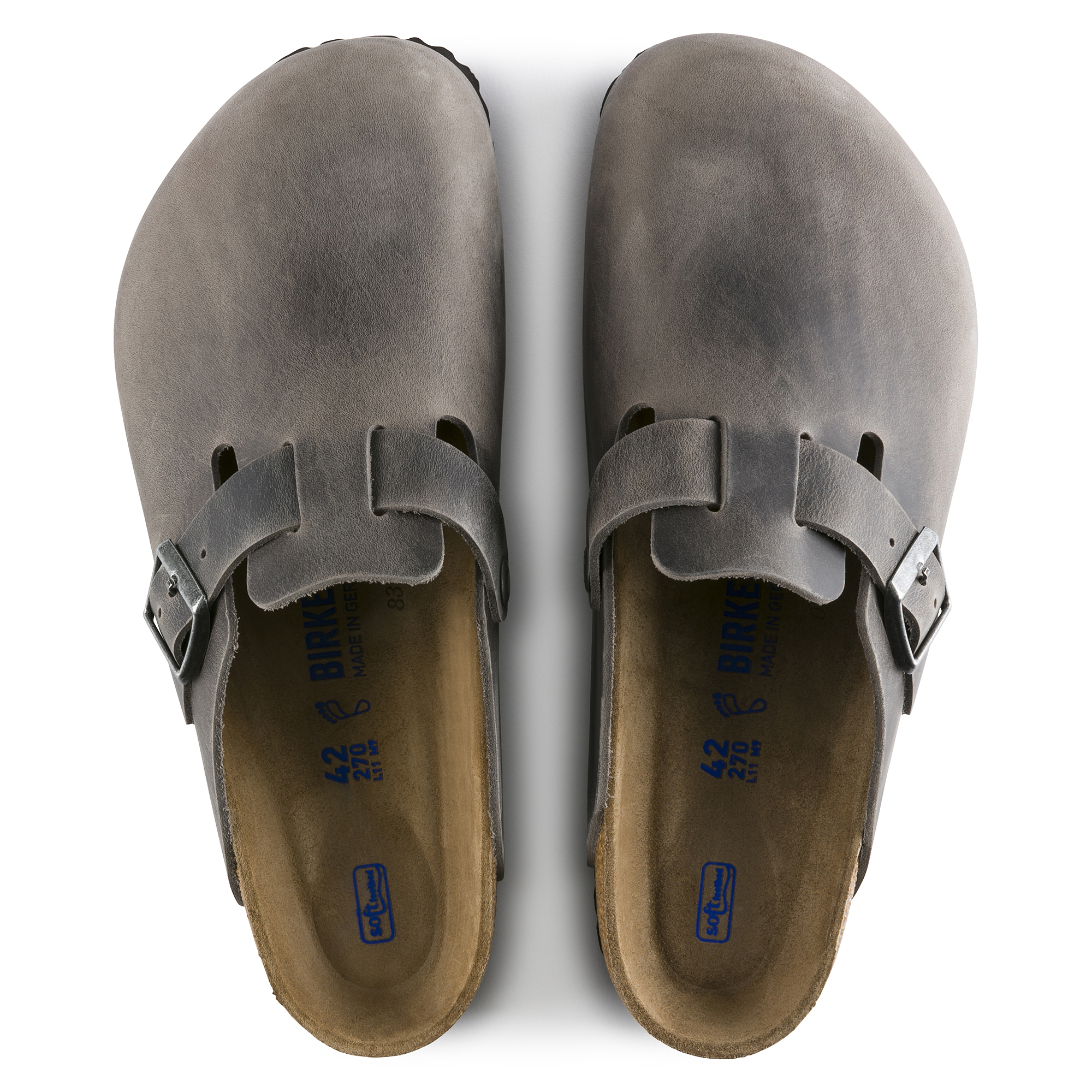 birkenstock boston soft footbed iron oiled leather