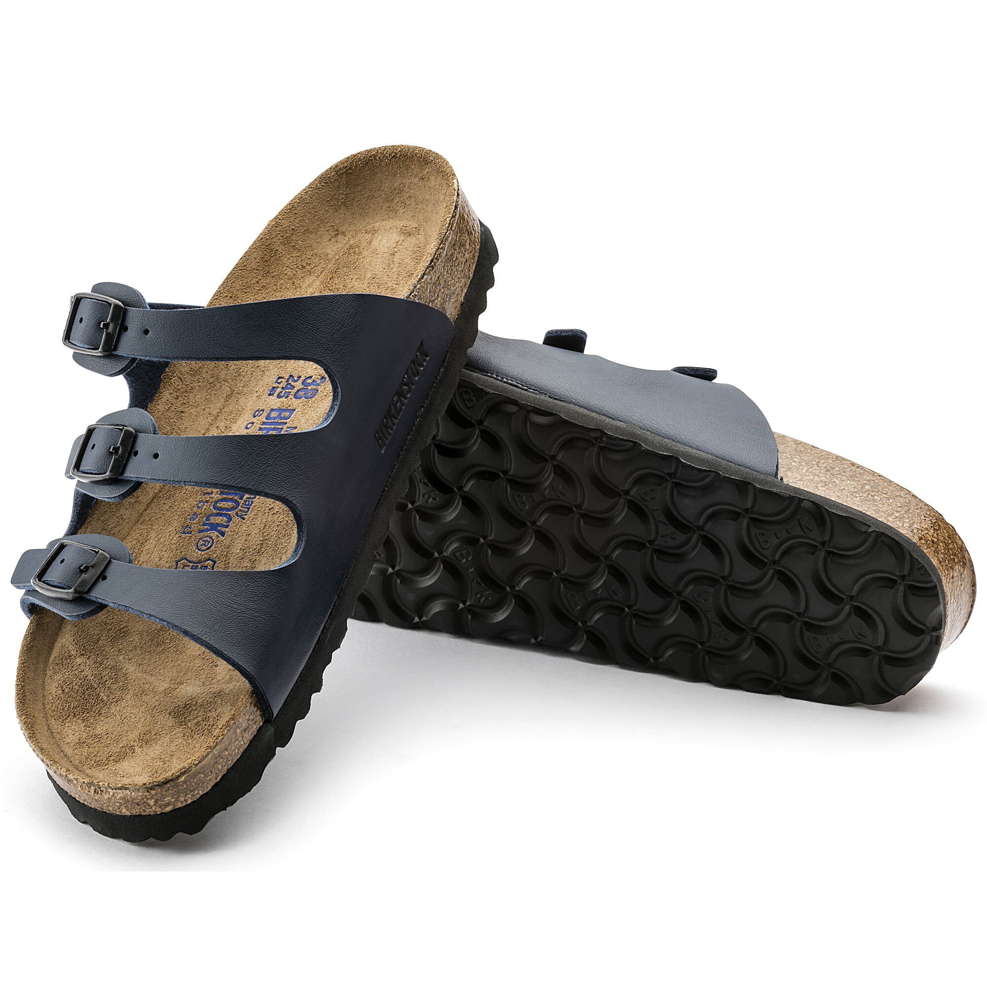 Birkenstock florida soft footbed blue discount