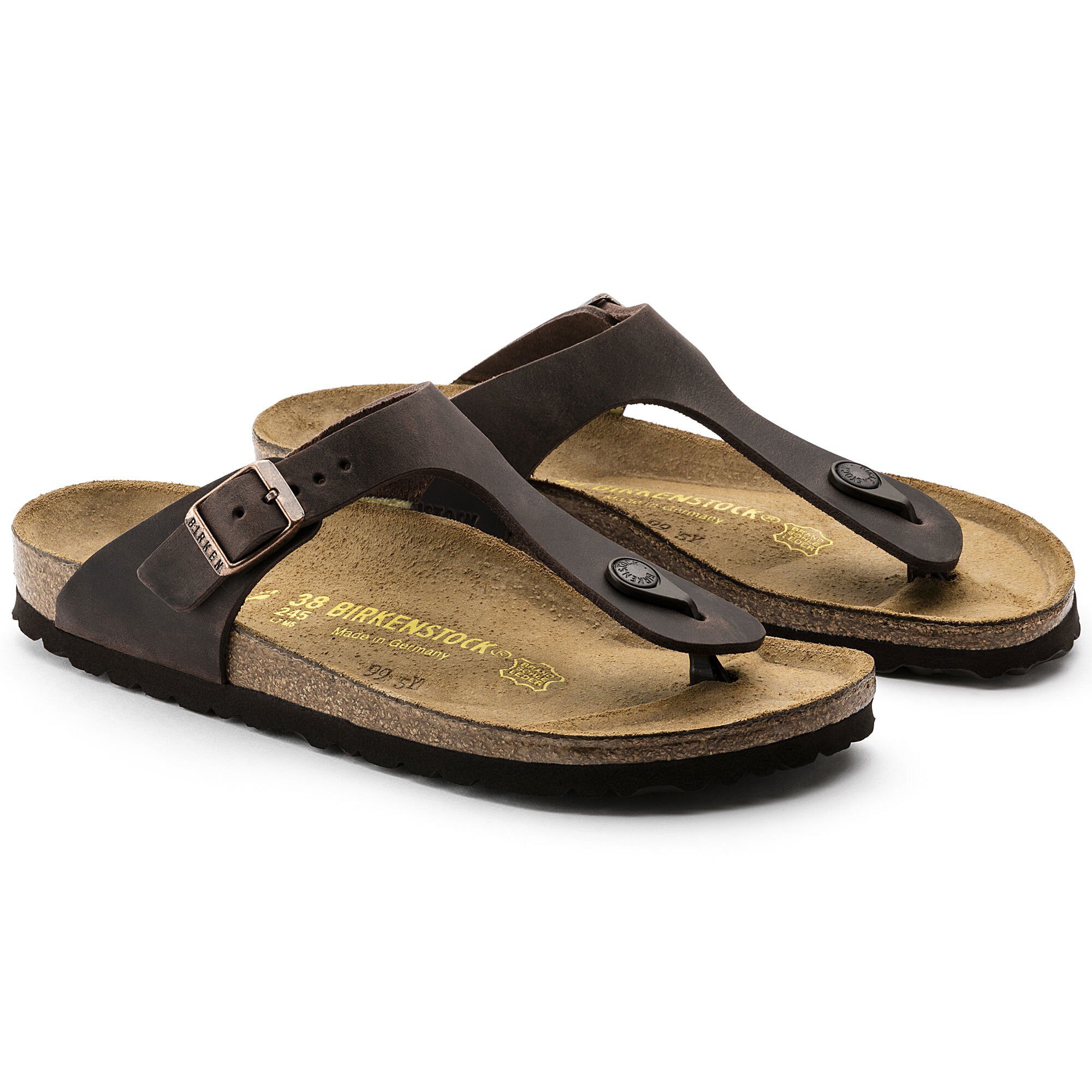 Birkenstock — Gizeh Oiled Black Leather Regular Width – Shoe La La