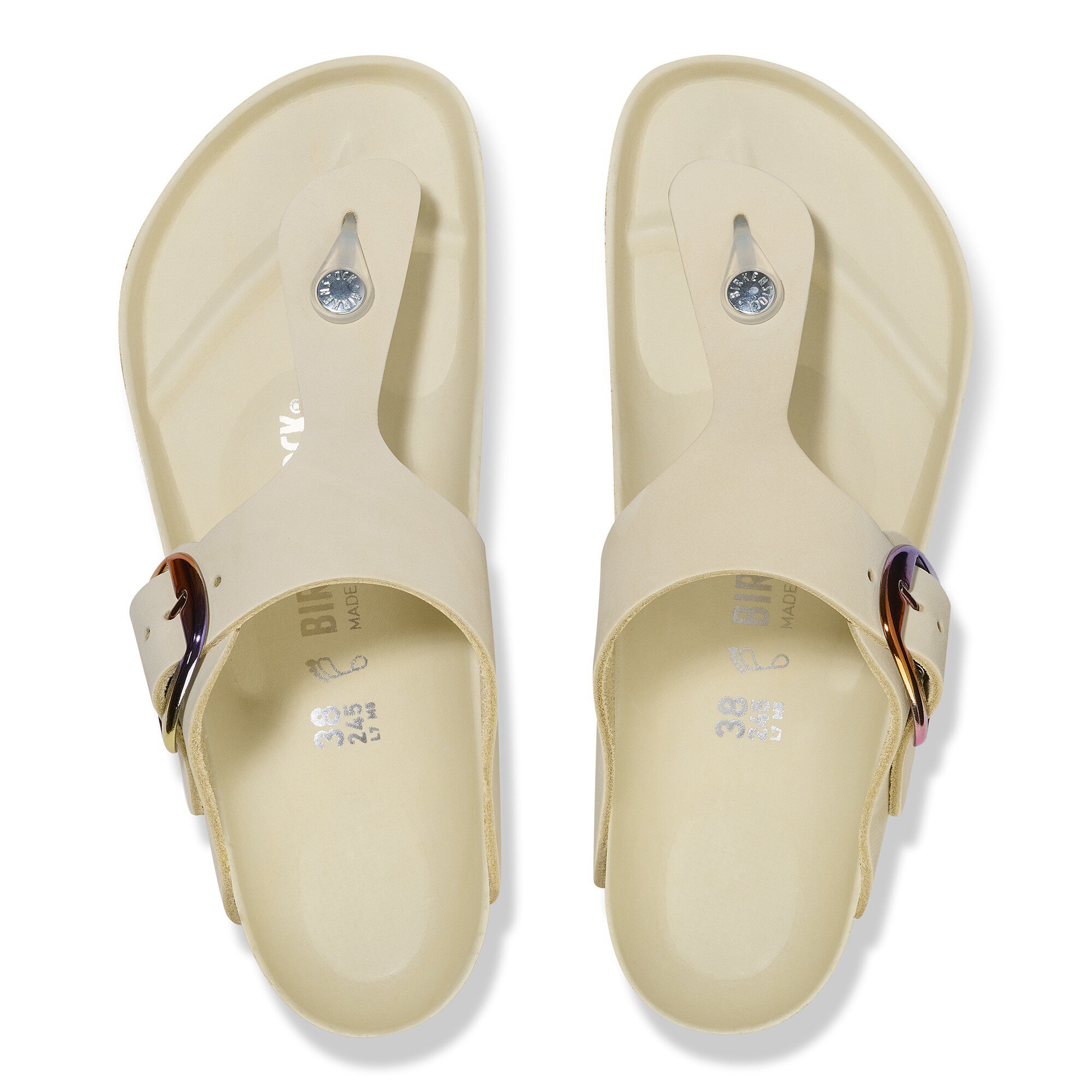 Gizeh Big Buckle Nubuck Leather Ecru | BIRKENSTOCK