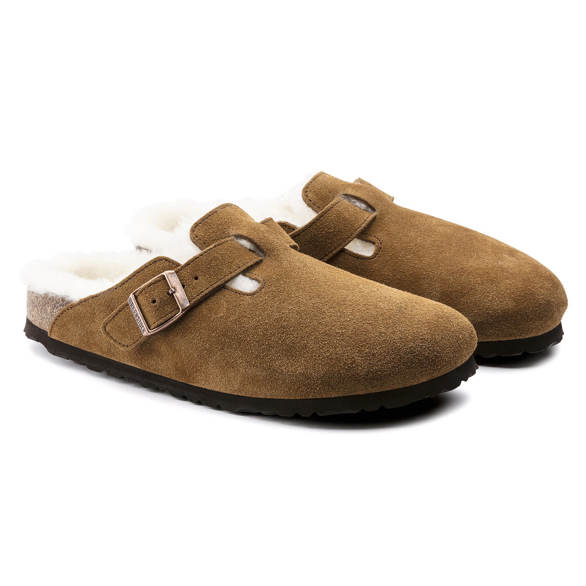 Tegnsætning Skæbne solnedgang Boston Shearling Suede Leather Mink | BIRKENSTOCK